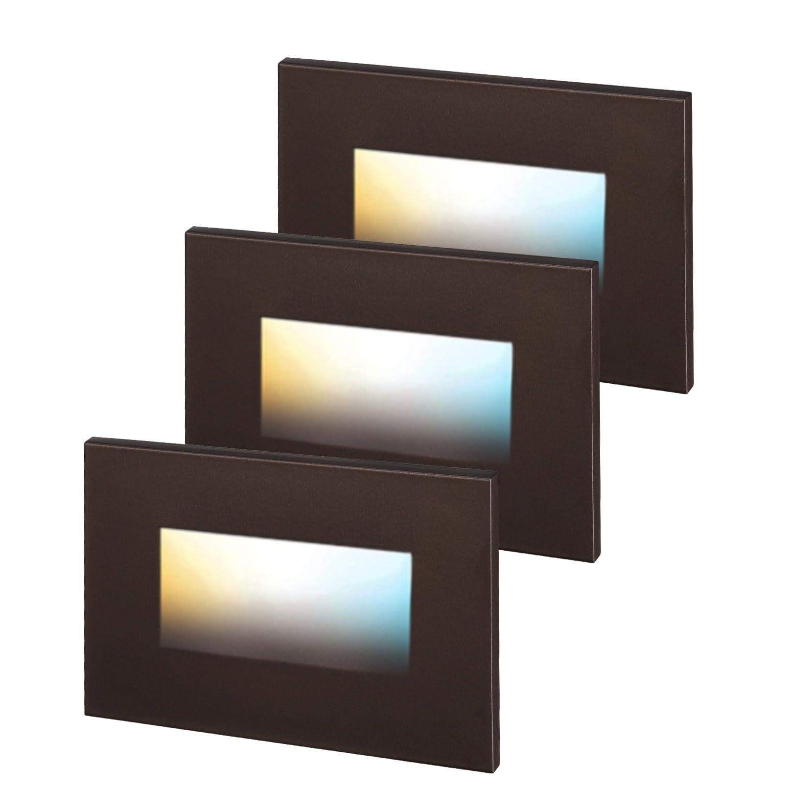 LEONLITE LED Step Lights, 150LM Dimmable, 5CCT, 4.72" Aluminum, Oil-Rubbed Bronze, Model SF3STCW-3W