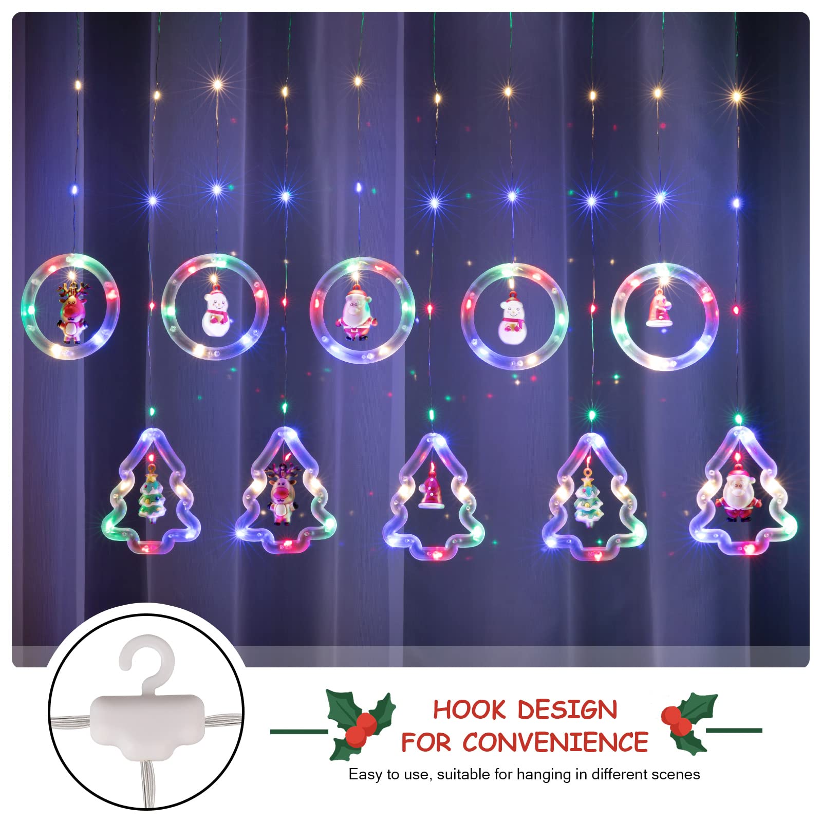 Window Lights Christmas Decorations - Bloomwin 9.8Ft Usb Novelty Xmas Hanging Tree Ring Light For Indoor Bedroom Outdoor - Christmas Led Window Decorations