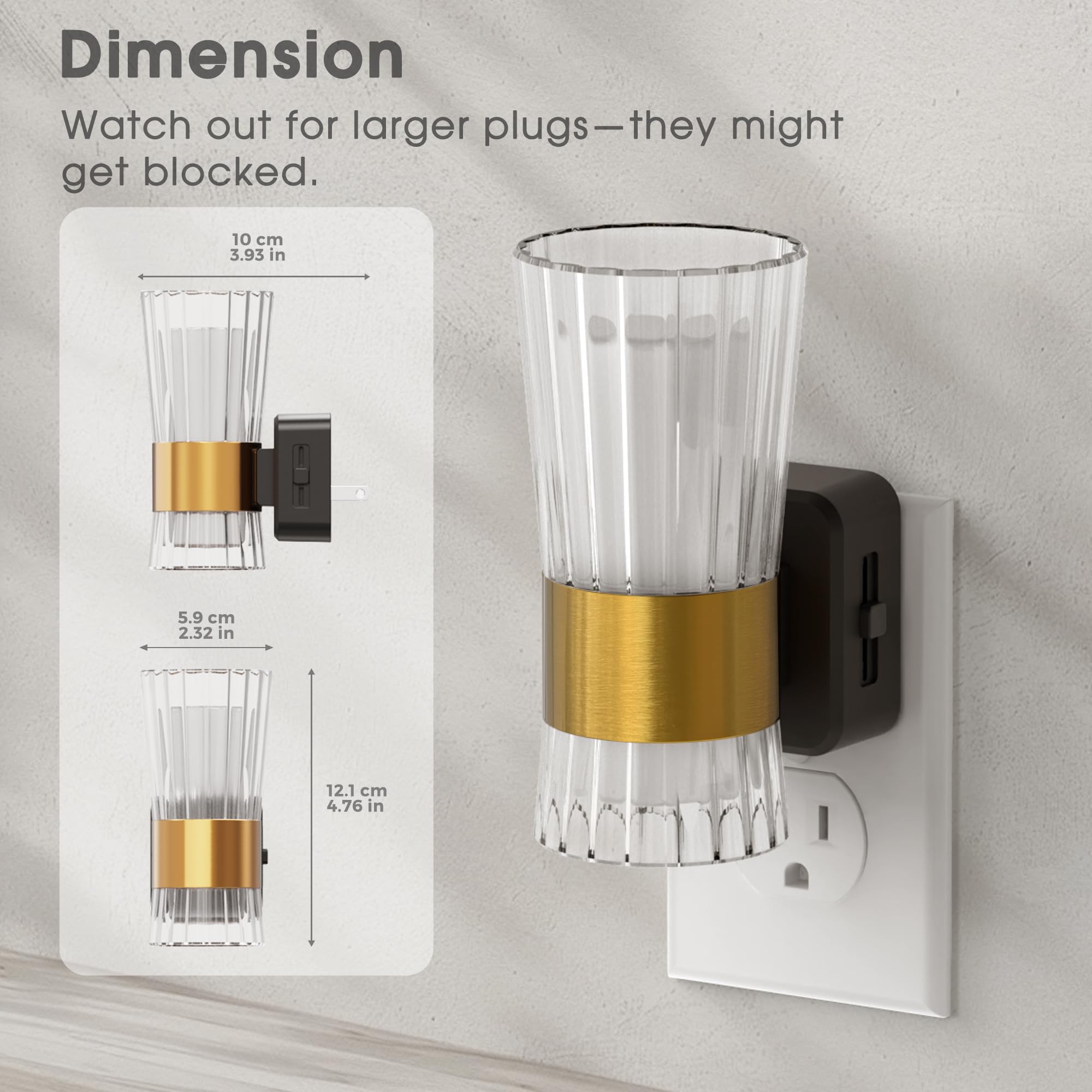 Night Lights Plug Into Wall, Home Decor, Decorative Night Light With Dusk To Dawn Light Sensor, Daylight White 5000K, 0-100Lm Ad