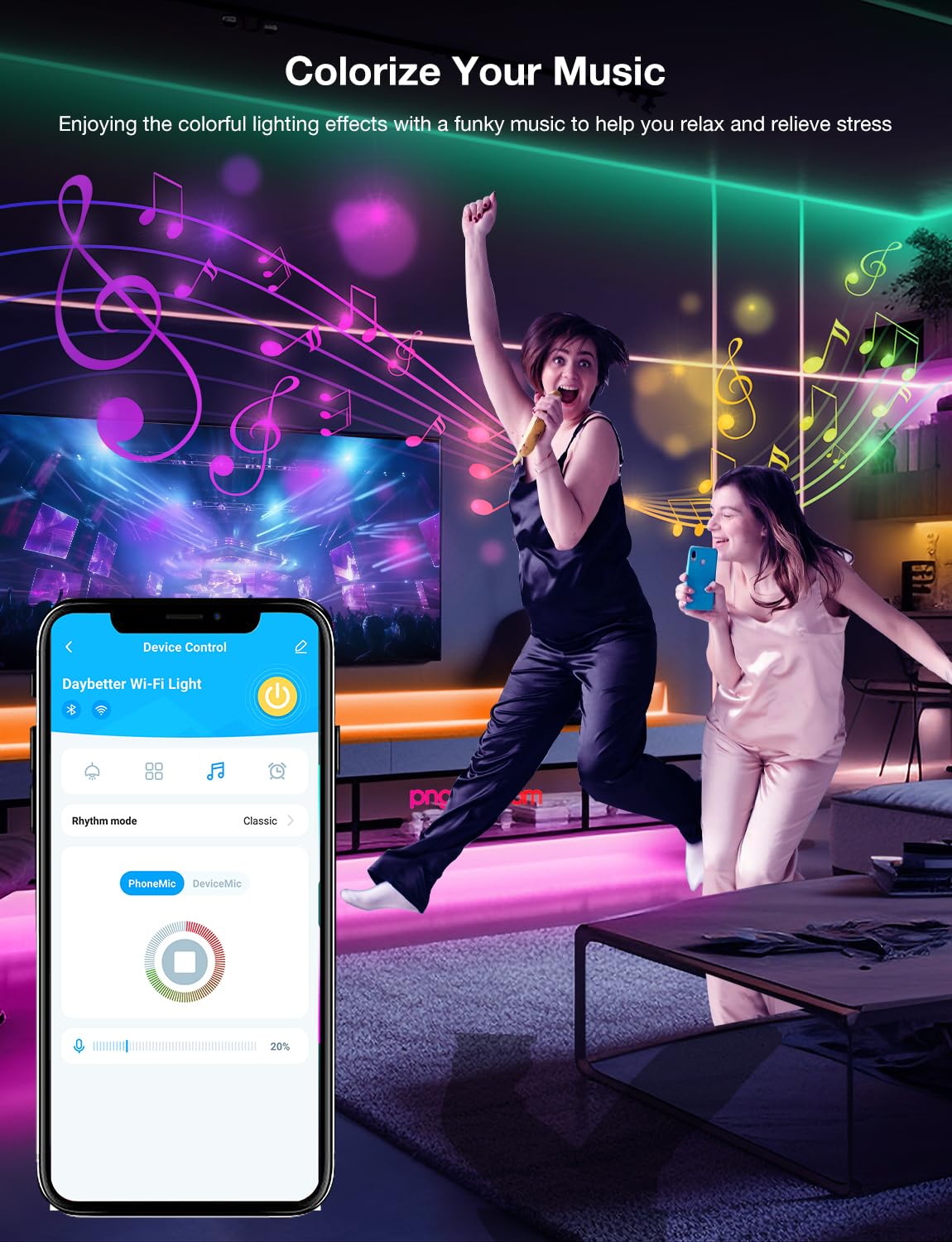 Daybetter Smart Wifi Led Strip Lights App Controlled Compatible With Alexa And Google Assistant Timer Schedule Rgb Strip Color C