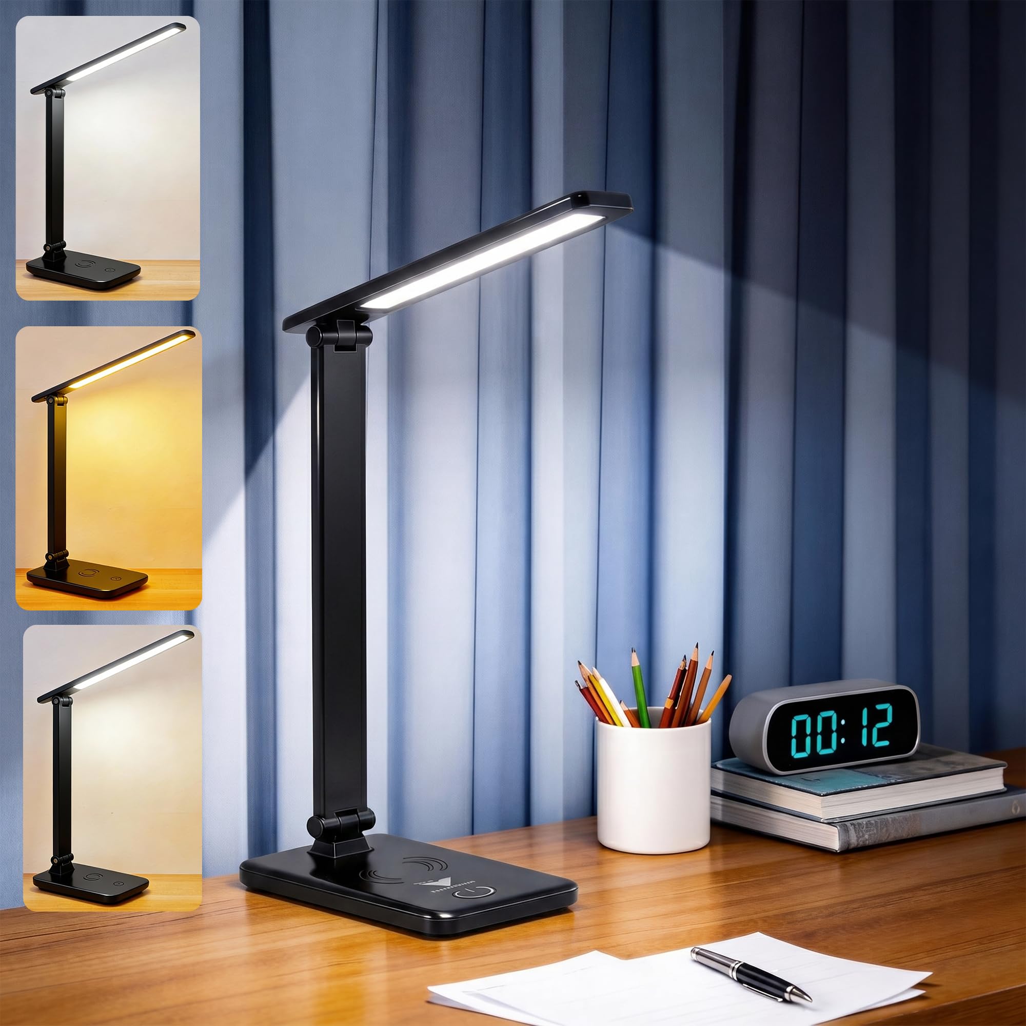 LED Portable Bright Rechargeable Desk Lamp, battery operated desk lamp, lithium battery 2000MAH,study table lamp Adjustable Mode