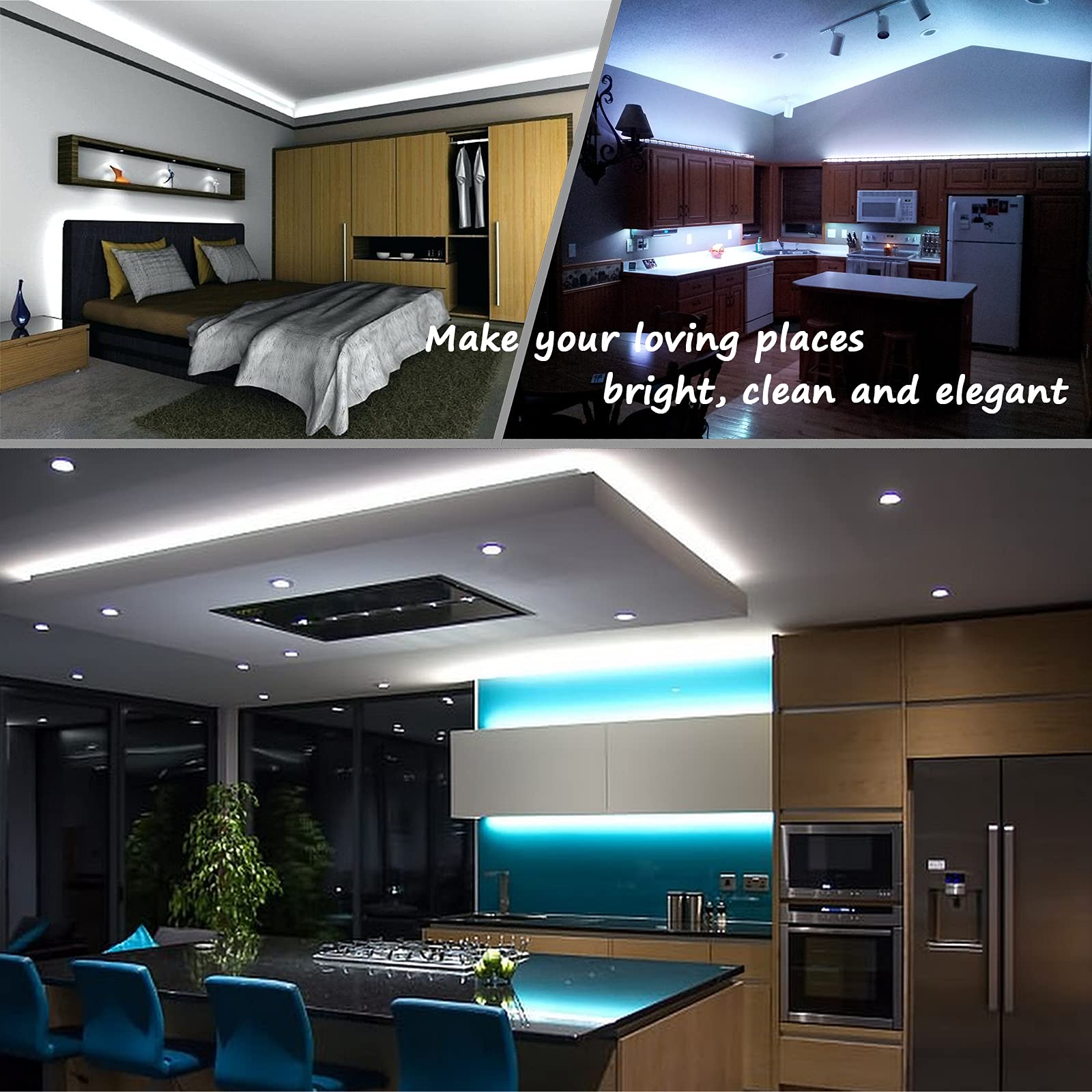Areful Daylight Waterproof LED Strip Light, 16.4ft Flexible Nature White Indoor Outdoor Lighting for Home Garden Party