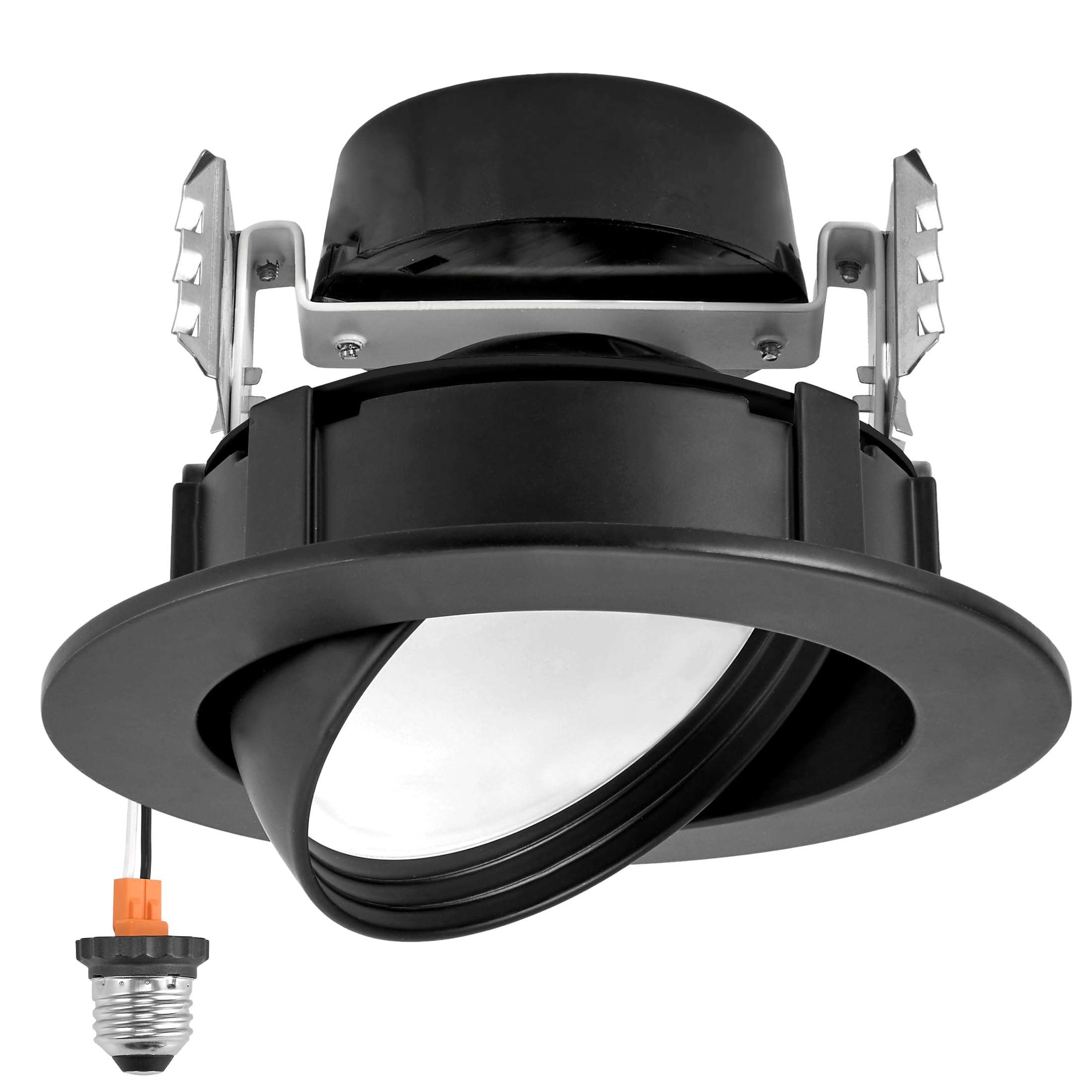 Maxxima 4 in. Rotatable LED Retrofit Downlight Gimbal, 950 Lumens, 10 Watts, 5 CCT 2700K/3000K/3500K/4000K/5000K, Dimmable, Alum