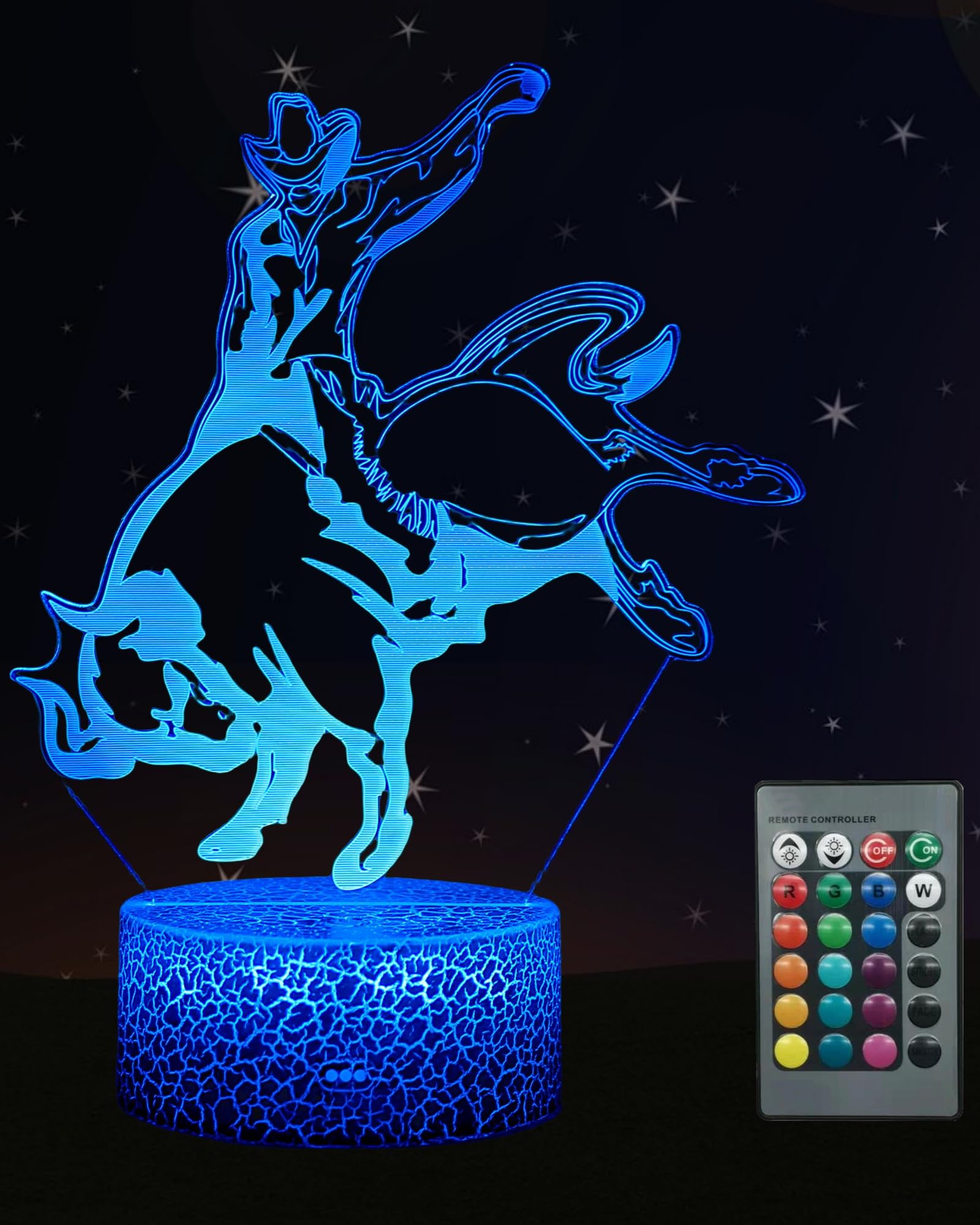 Kenmaca 3D Illusion Lamp Night Light, Multicolor, Touch & Remote Control, Dimmable, Gift for Kids & Teens