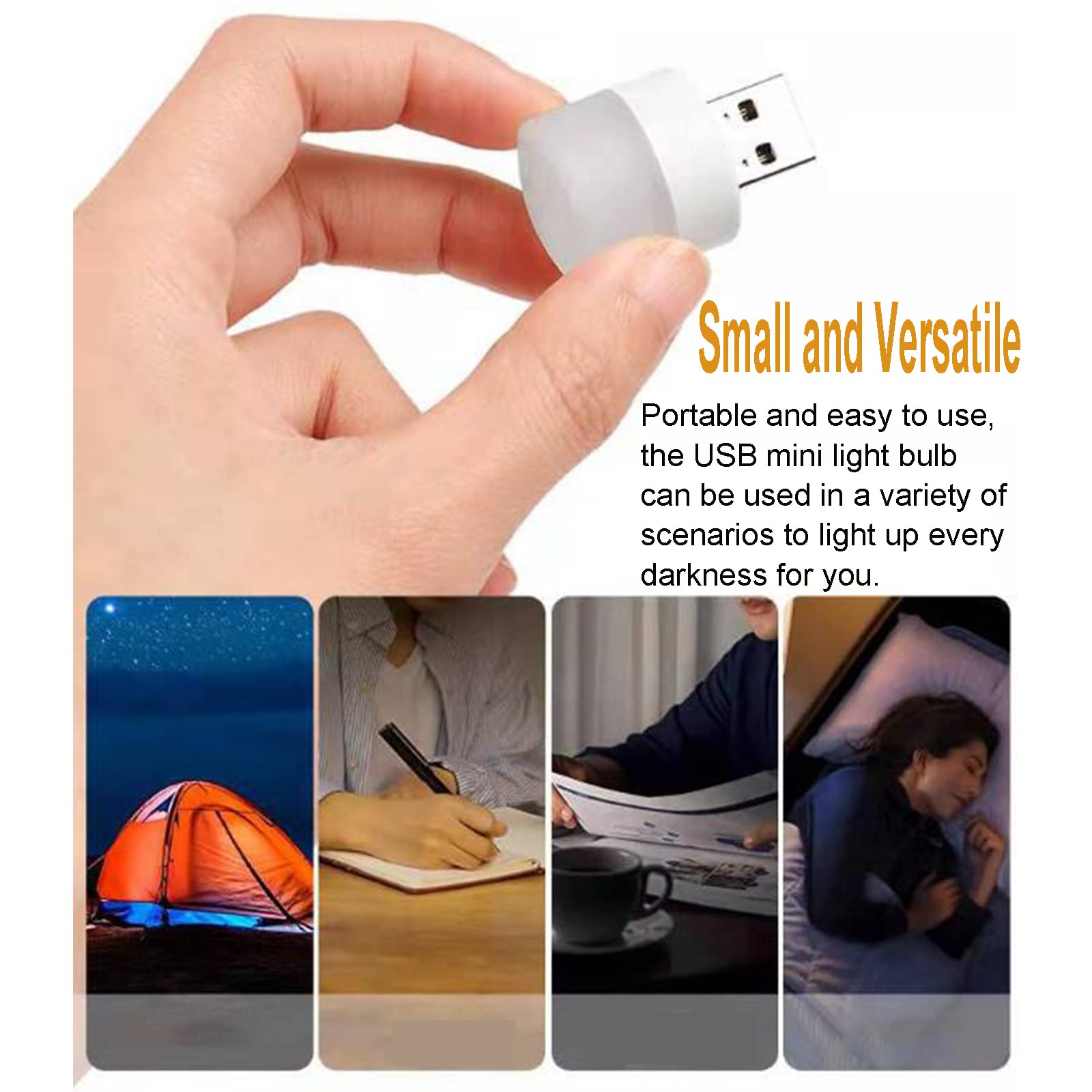 Loyaauy Usb Night Light, Led Mini Light Bulb, Plug In Night Light, Small Night Lights, Warm White, Usb Light Bulb For Bedroom, B