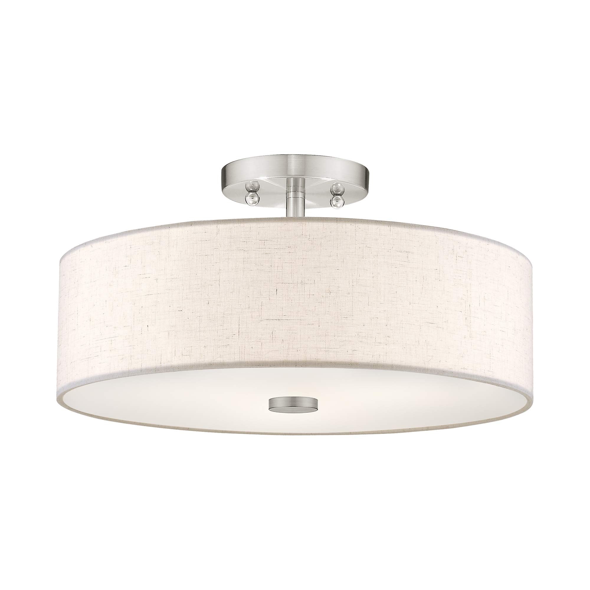 Livex Lighting 52135-91 Meridian 3 Light Brushed Nickel Ceiling Mount