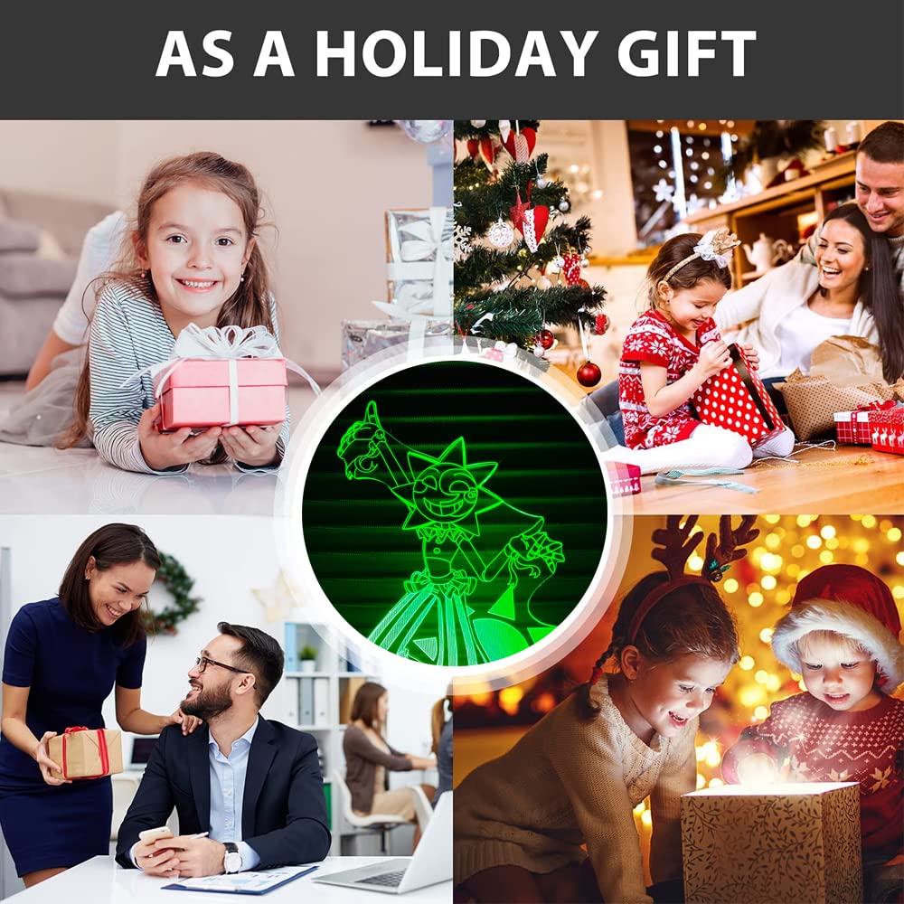 Mzcyfuy 3D Illusion Night Light LED Lamp with Remote Control 16 Color Changing Visual Bedroom Decoration FNAF (Dance ms)