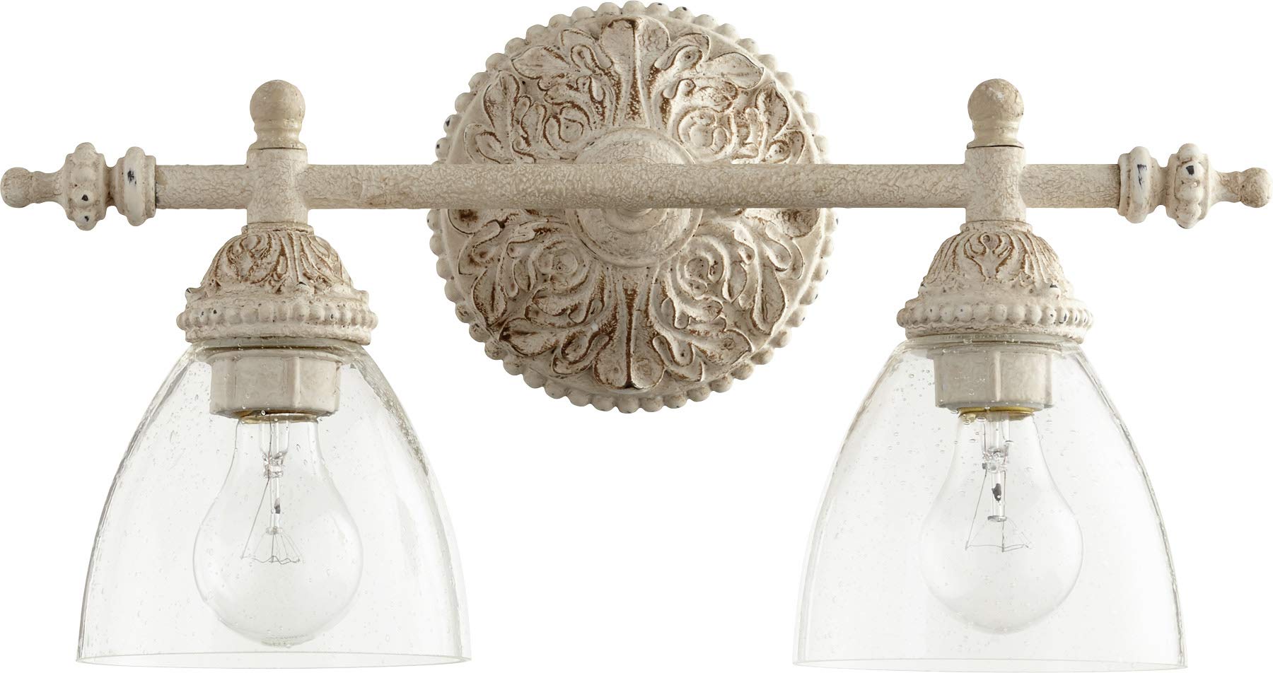 Quorum 5257-2-70 White Transitional Two Light Vanity Fixture, Plastic, 1 Count