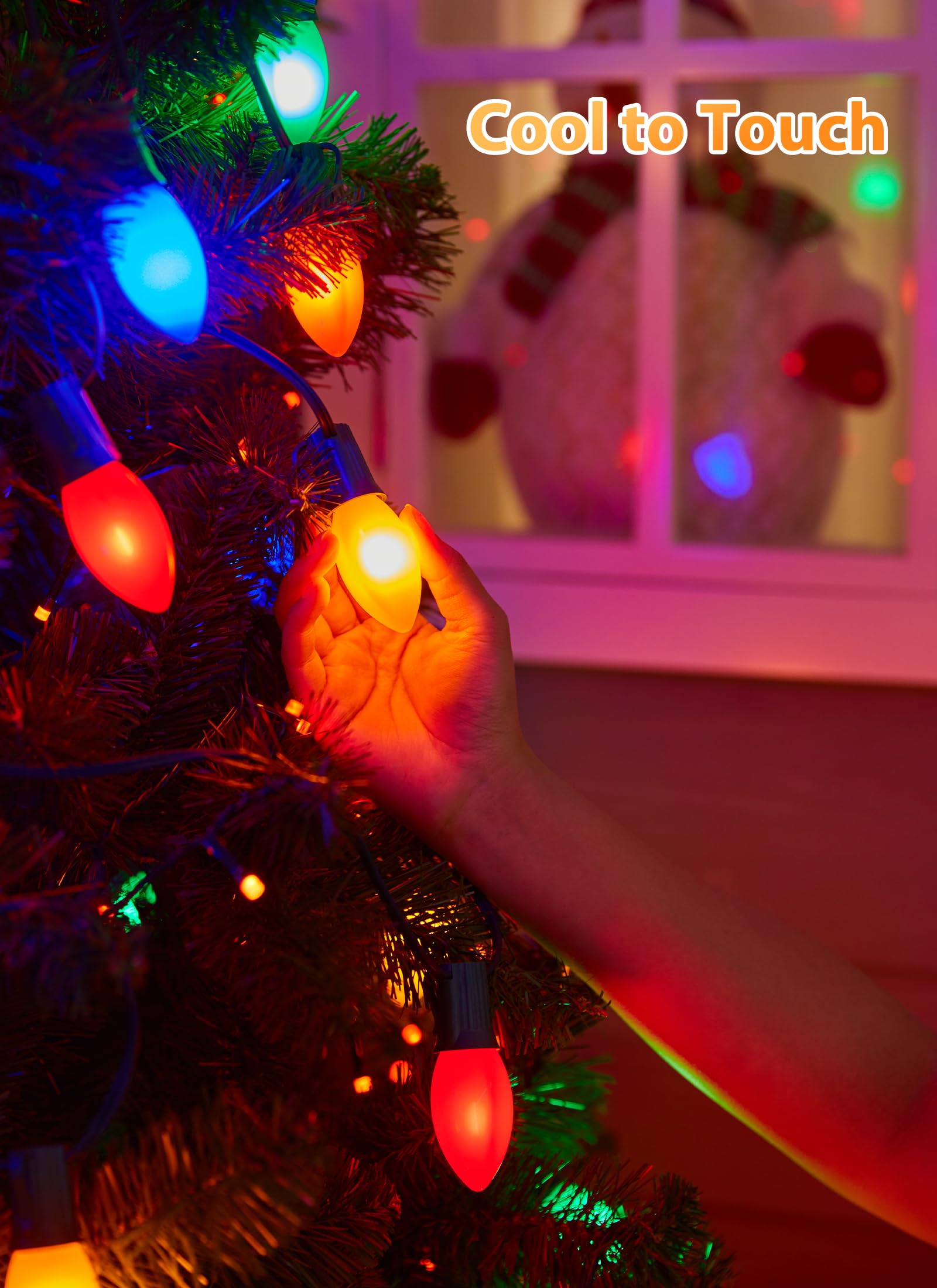 Vintage C9 Led Christmas Lights Outdoor  100 Feet C9 String Lights With 50 Shatterproof C9 Bulbs  Waterproof Connectable Christmas Tree Lights For Outside Roofline Patio Xmas Decorations  Multicolor