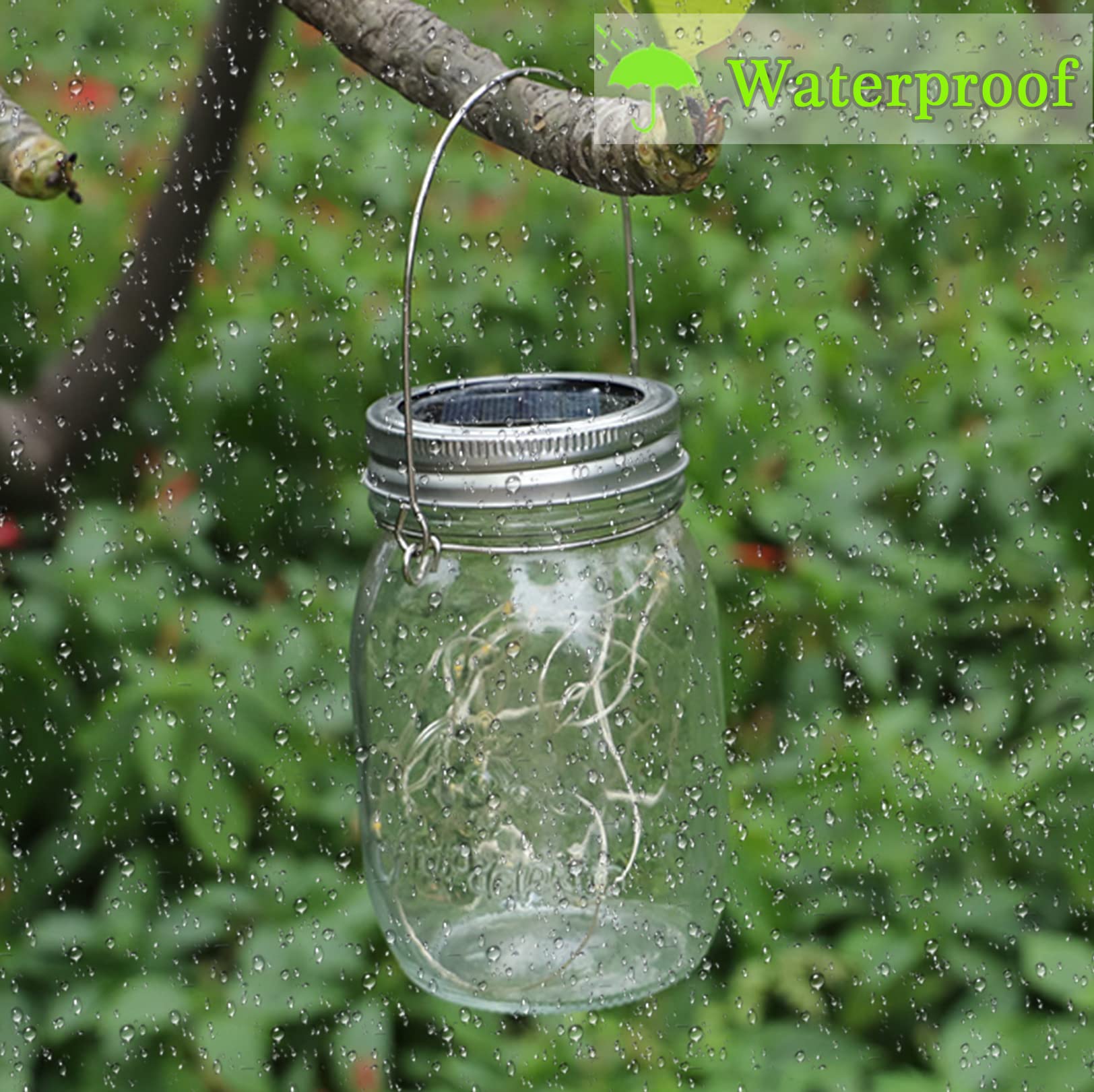 Smilingtown Solar Mason Jar Light Lids - 10 Pack 20 Led Fairy Lights For Patio & Garden Decor