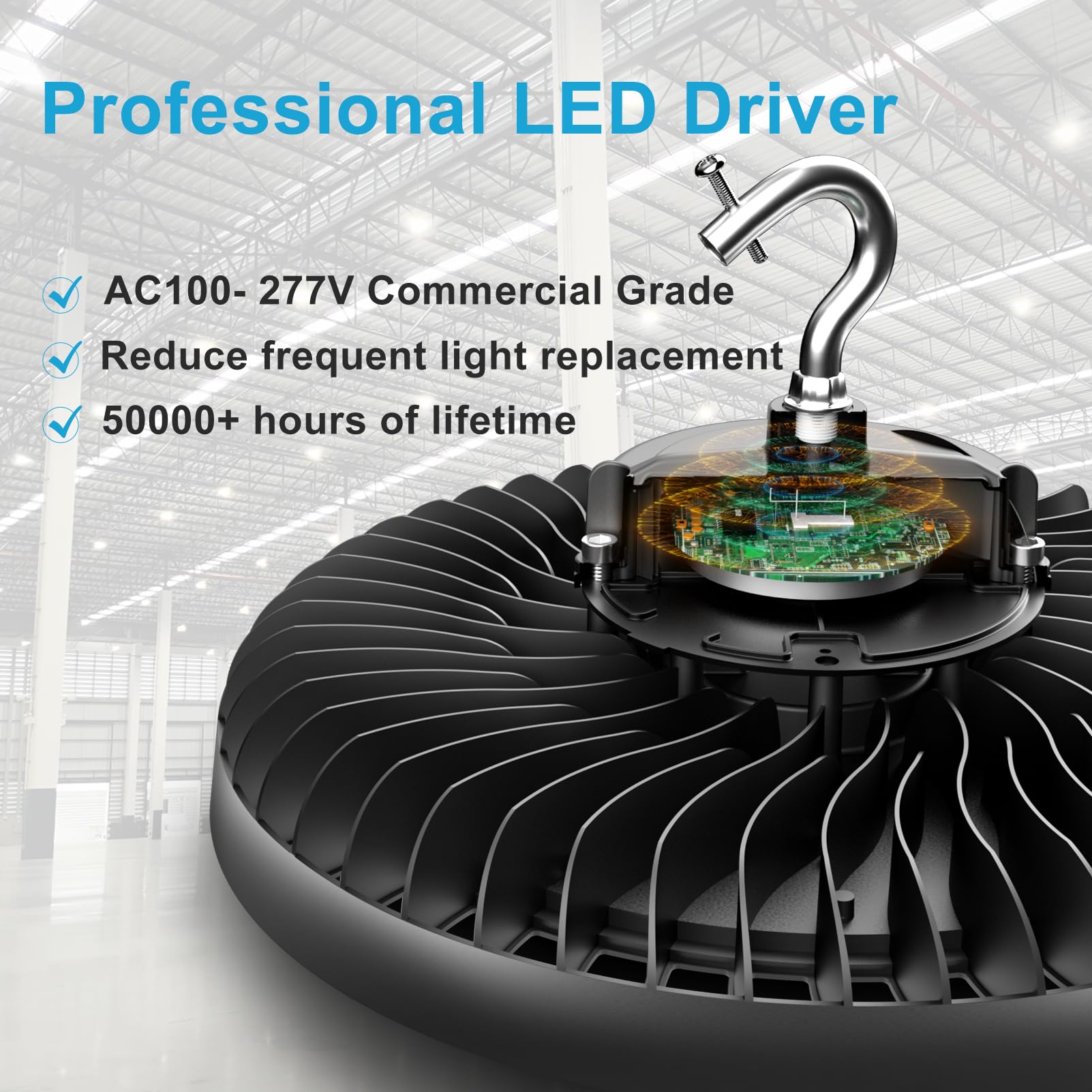 Lightdot 500W Led High Bay Light Fixtures 75000Lm (Eqv.2000W Mh/Hps) High Bay Led Lights, 5000K Daylight Ac100-277V Ufo Light Fo