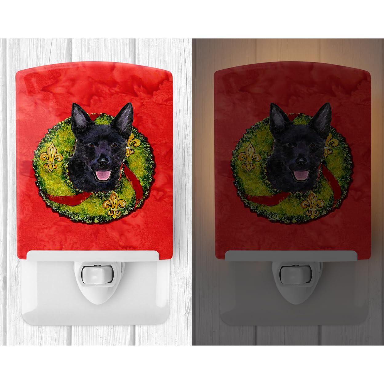 Carolines Treasures Ceramic Night Light, Australian Kelpie, 6x4x3in, Model SS4187CNL, Ideal for Bedroom, Bathroom, Nursery, Multicolor