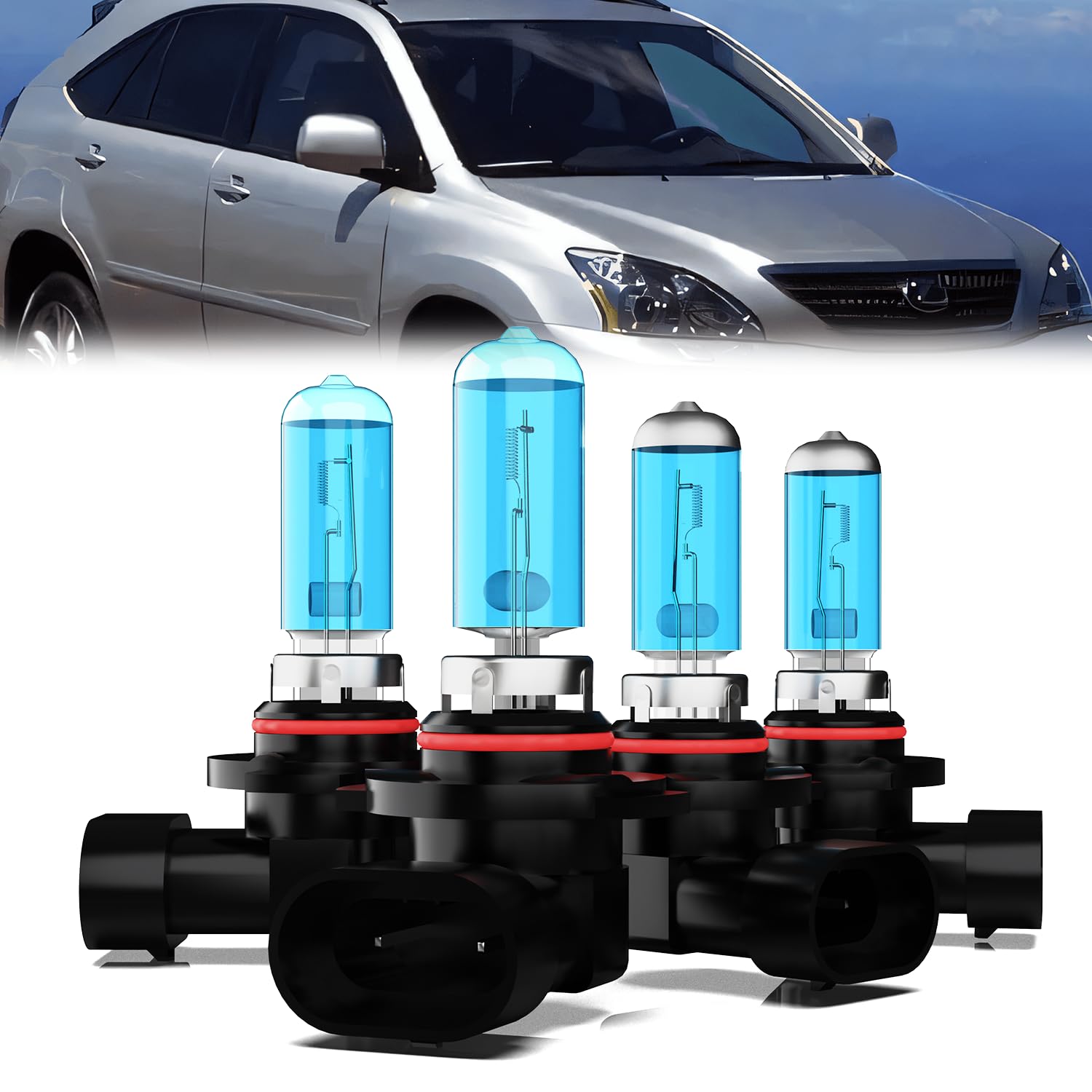 TTDBDAN Halogen Headlights Fit for RX300 1999-2003 Headlight Bulbs,9005/HB3/H10 High Beam+ 9006/HB4 Low Beam Bright Front Lights