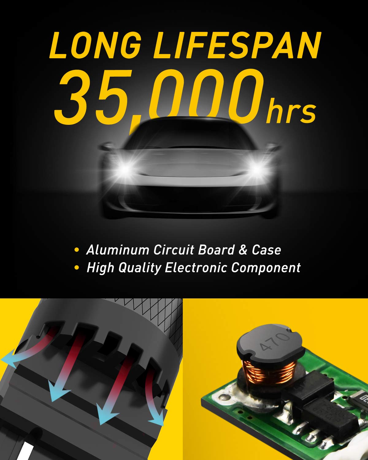 AUXITO White and Amber Dual Color Switchback 3157 3155 3457 4157 LED Bulbs with Projector 3030 Chipsets for Car Turn Signal Ligh