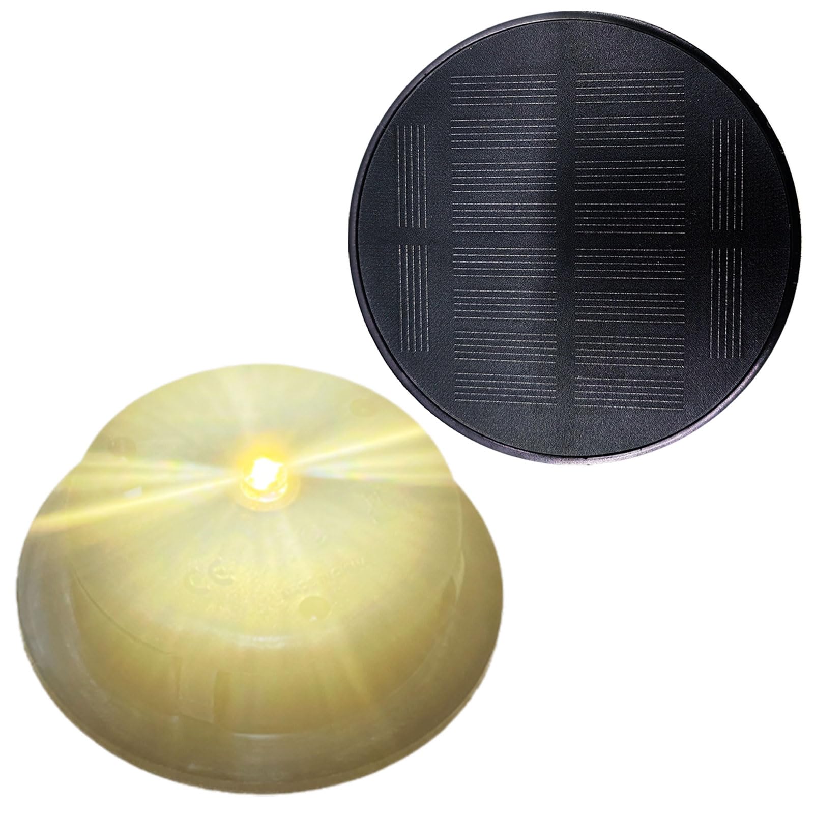 Upgraded 2 Pack Solar Light Replacement Top, 3.7 inch/ 94mm Waterproof Lantern Lids with 50LM Warm White LED, Solar Light Access