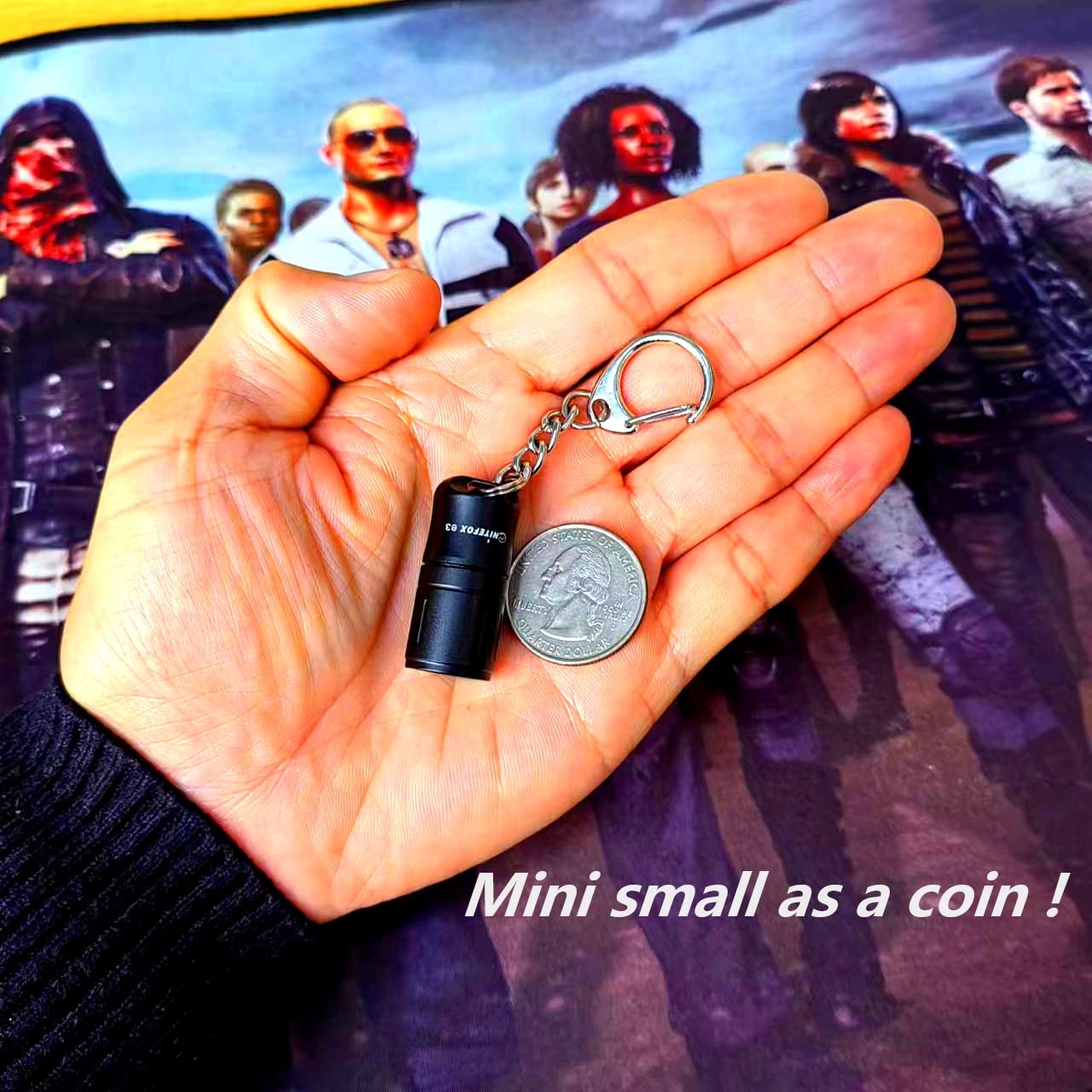 Nitefox e3 Mini Keychain Flashlight - 100 Lumens, Portable Aluminum Light in Black for Camping, Hiking, Dog Walking, Gifts