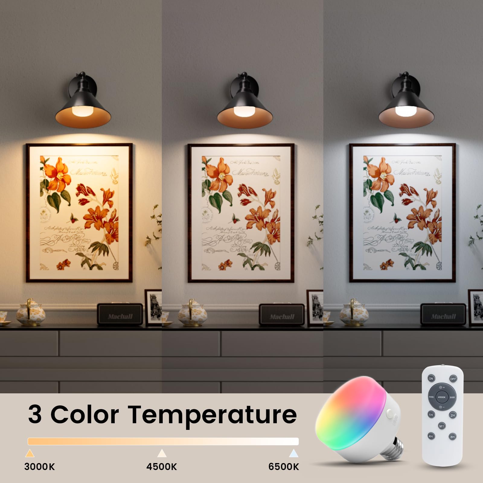 Niorsun Vintage Battery Operated Wall Sconce Set Of 2, Black Wireless Rechargeable Wall Lights With 5200Mah Dimmable Detachable
