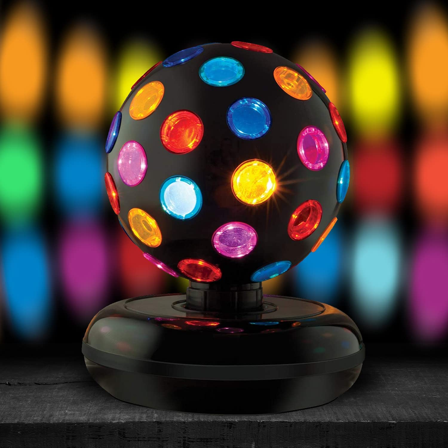Kicko Disco Ball LED Lights - 11 Inch Rotating Dance Light for Indoor Parties - Colorful Plastic Flashing Lamp - Model 609301176638
