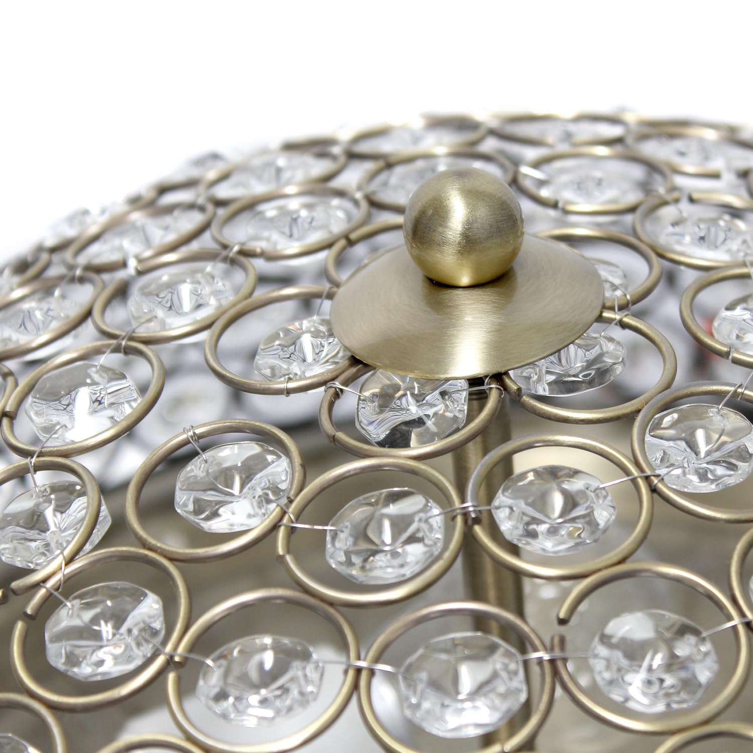 All The Rages 2-Light Flush Mount Ceiling Light, Crystal, Antique Brass, Model Lhm-2000-Ab-2Pk, Set Of 2