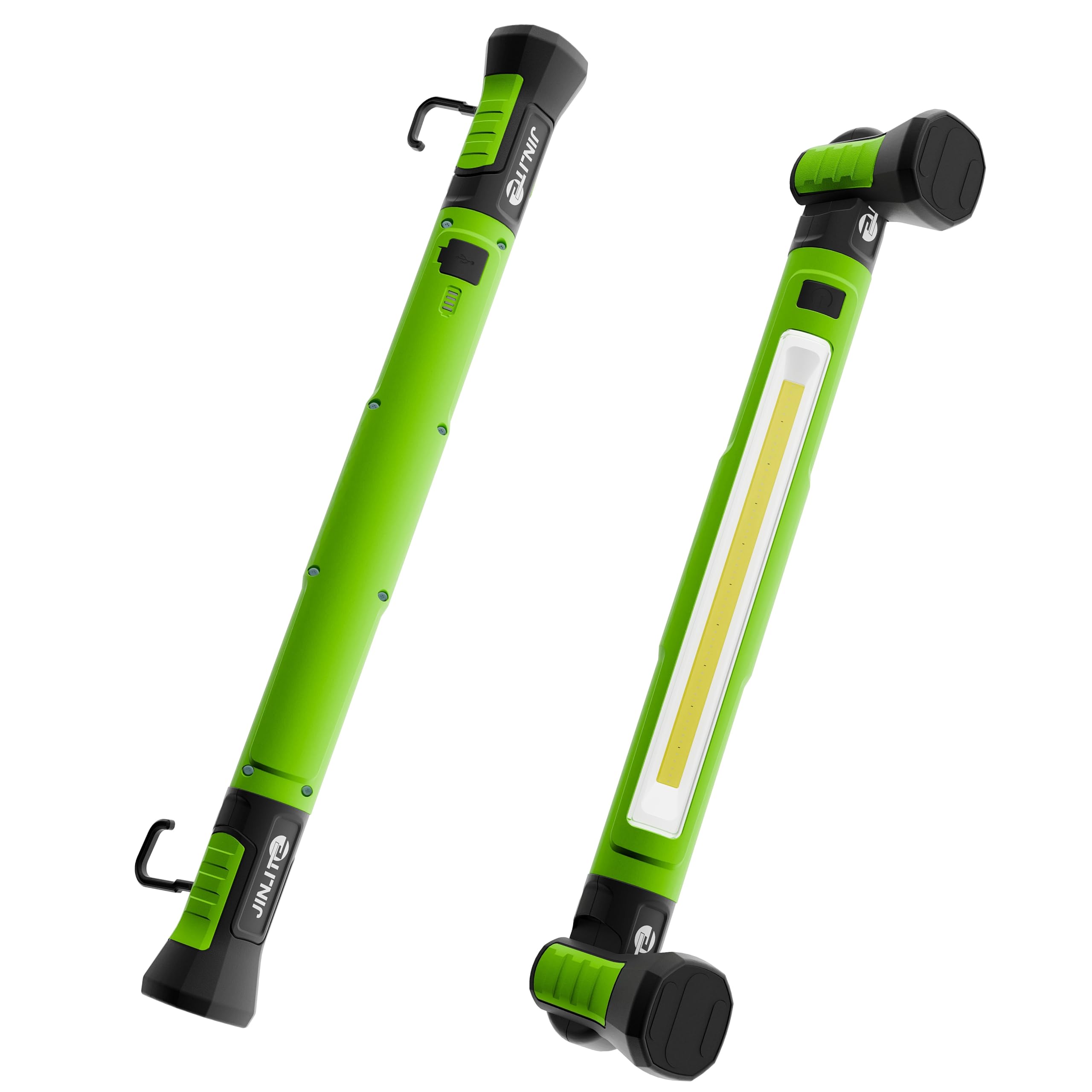 JINLITE Magnetic Work Light - 3000LM Rechargeable LED Work Light Bar  5200mAh Under Hood Mechanic Light for Garage  Workshop  Vehicle Inspection (1 Pack Green)