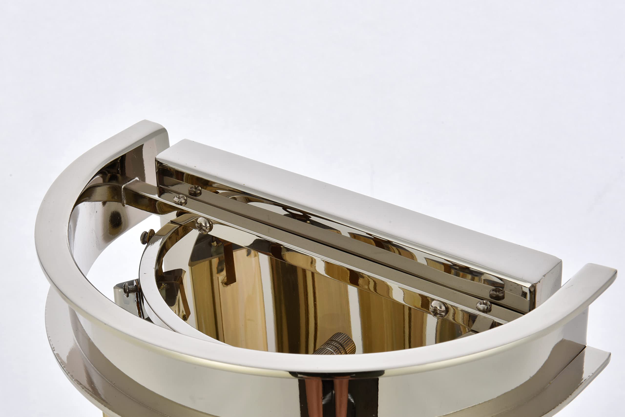 Elegant Lighting Sydney Collection 2-Light Wall Lamp with Royal Cut Golden Teak Crystals, Polished Nickel Finish