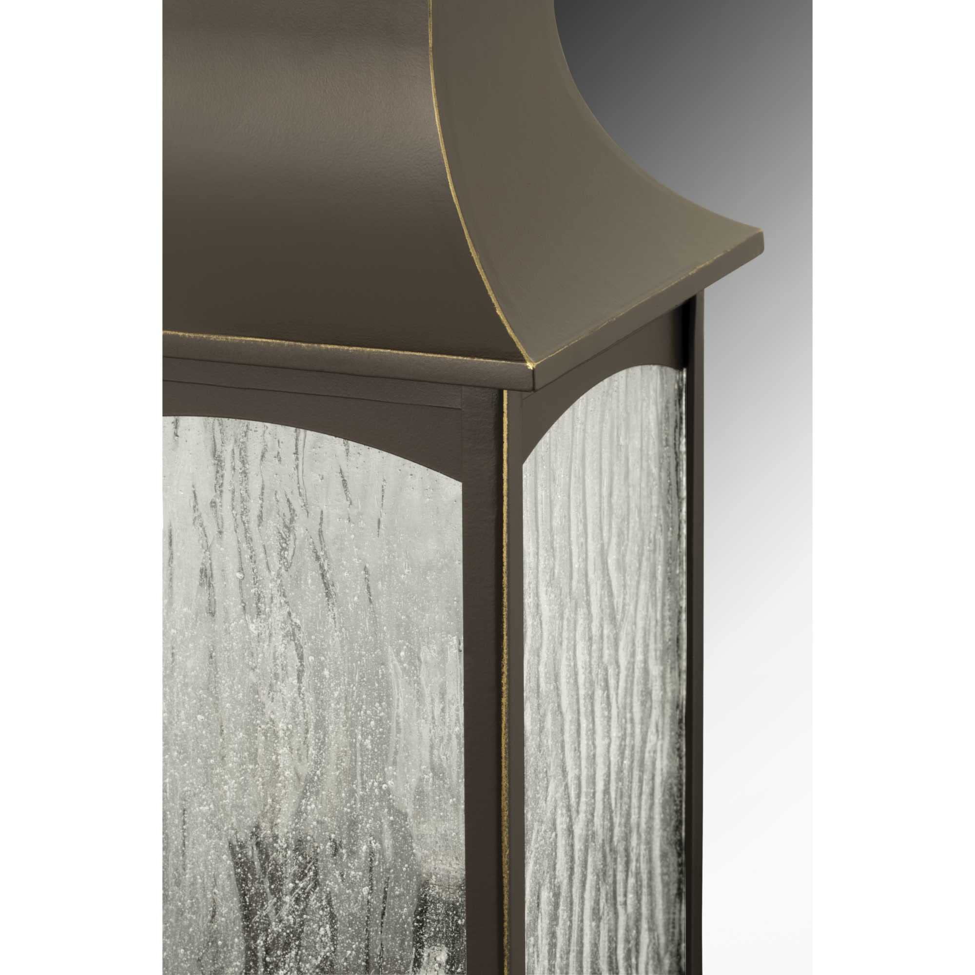 Progress Lighting 2-Light Outdoor Wall Lantern - Water Seeded Glass, Textured Black, Model P5754-31