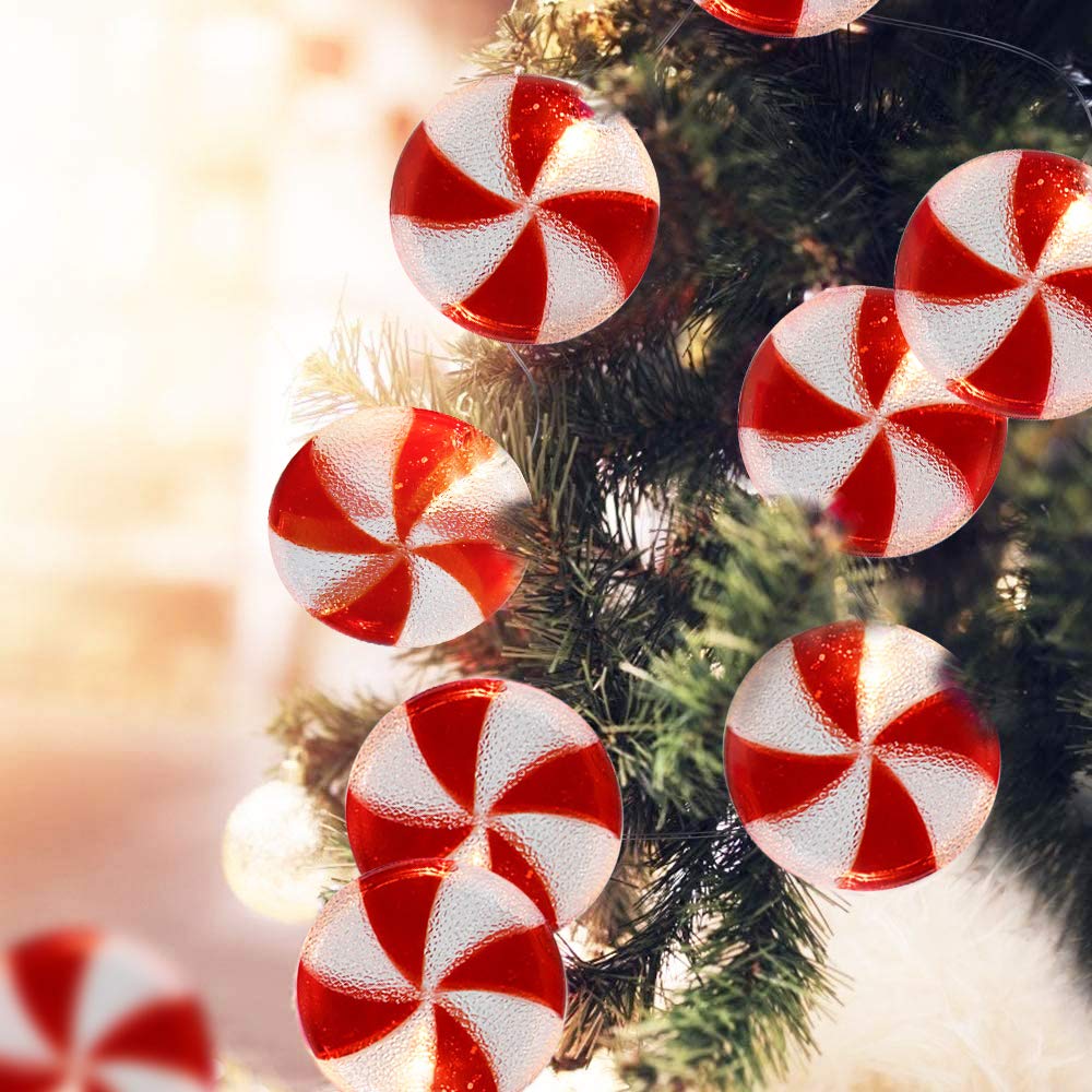 Cbebew 8.5Ft Candy String Lights - 10 Lollipop Lights For Indoor/Outdoor Holiday Decor