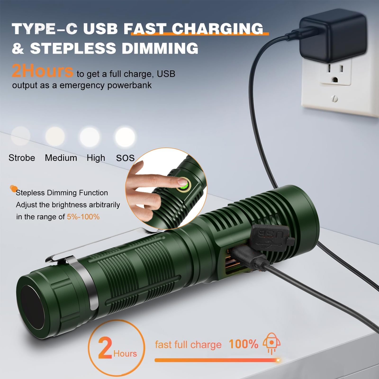 Small Tactical Flashlights 20000 High Lumens - 1500 Meters Long Beam Super Bright Led Magnetic Flashlight Usb Rechargeable Zooma