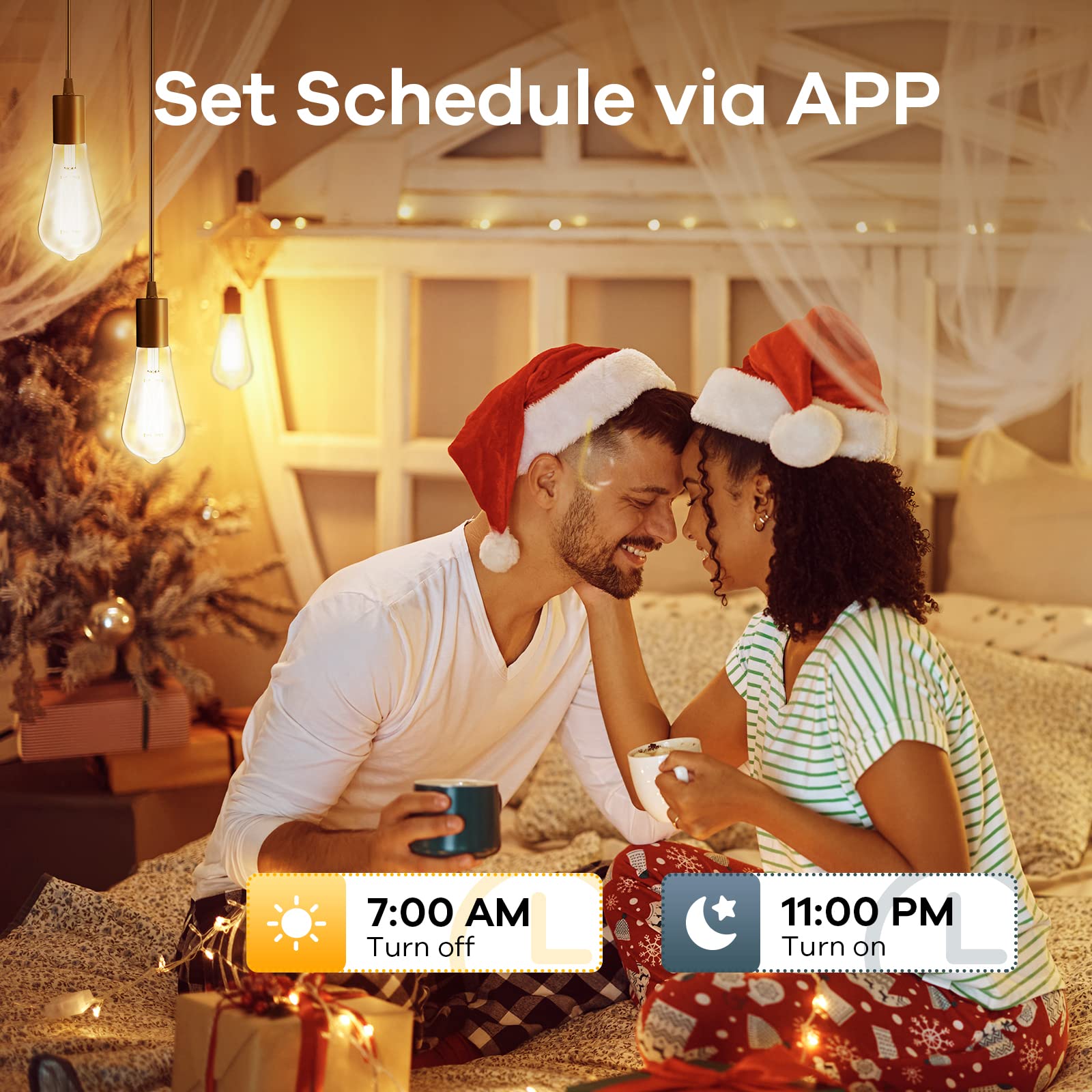 Linkind E26 Smart Edison Bulbs, 2700K-6500K Tunable Wifi Edison Bulbs With Remote Control, 8W 60W Equivalent Dimmable St19 (St58