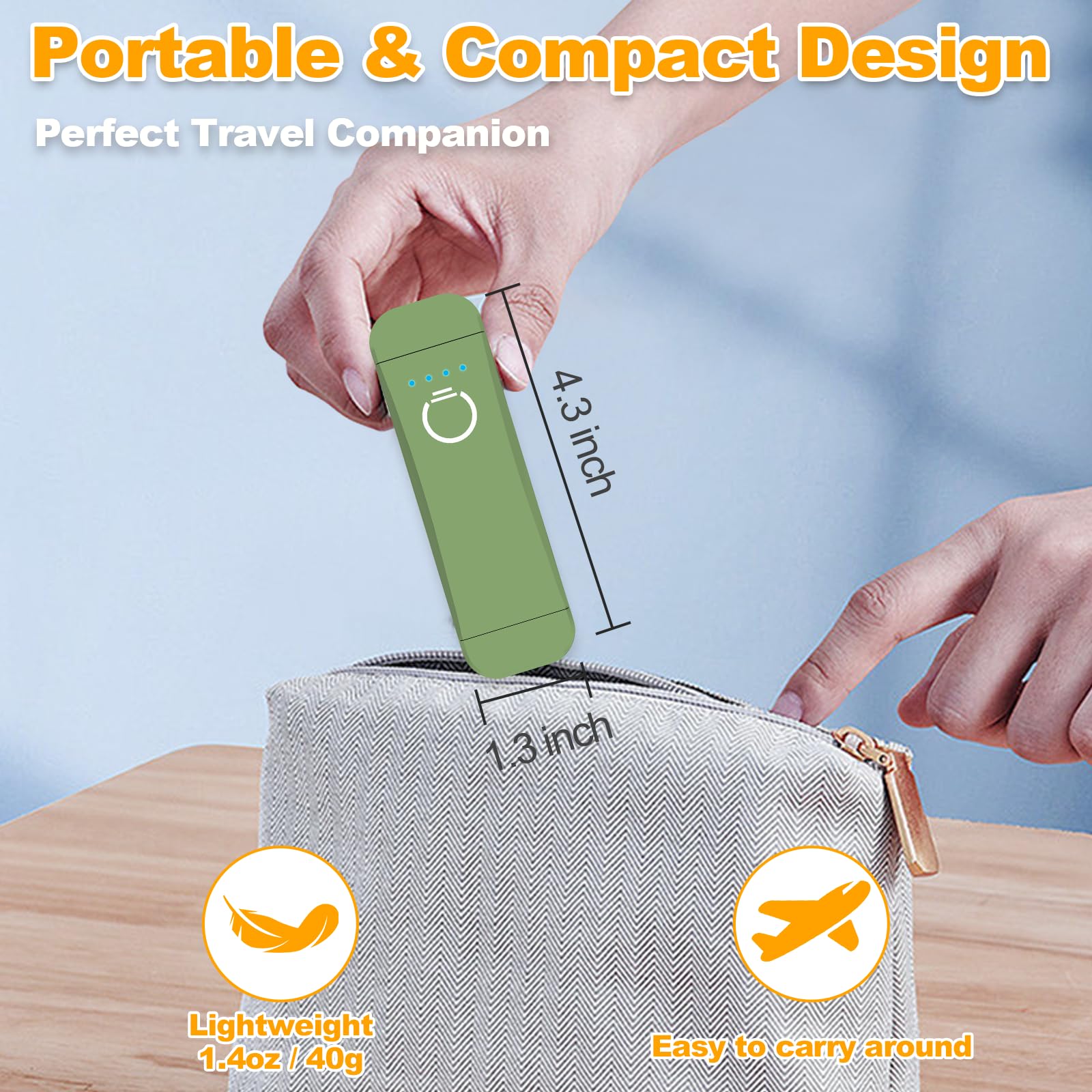 HIONXMGA Book Reading Light - Rechargeable Clip-On Lamp, 3 Amber Colors, 7 LEDs, 11 x 3.3 x 1.6 in, Green, Model S
