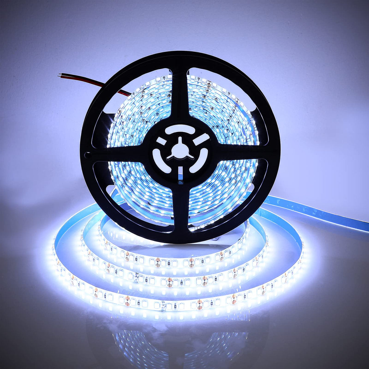 Supernight 600 Leds Light Strip Waterproof, 16.4Ft Daylight White Led Rope Lighting Flexible Tape Decorate For Bedroom Boat Car