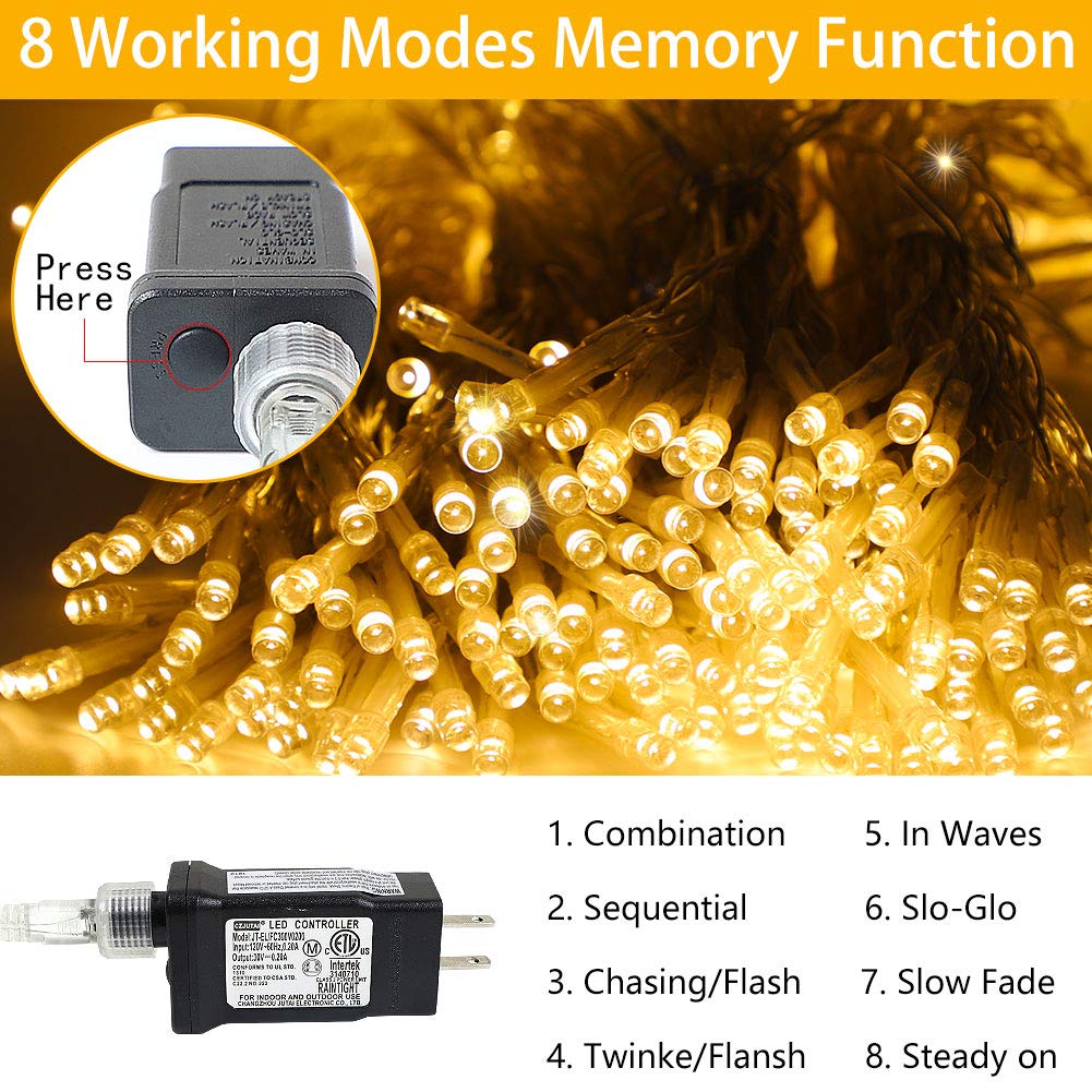 Qulist 317 Led Christmas Star Lights Outdoor, 16.4Ft Waterproof String Lights - Iron Warm White