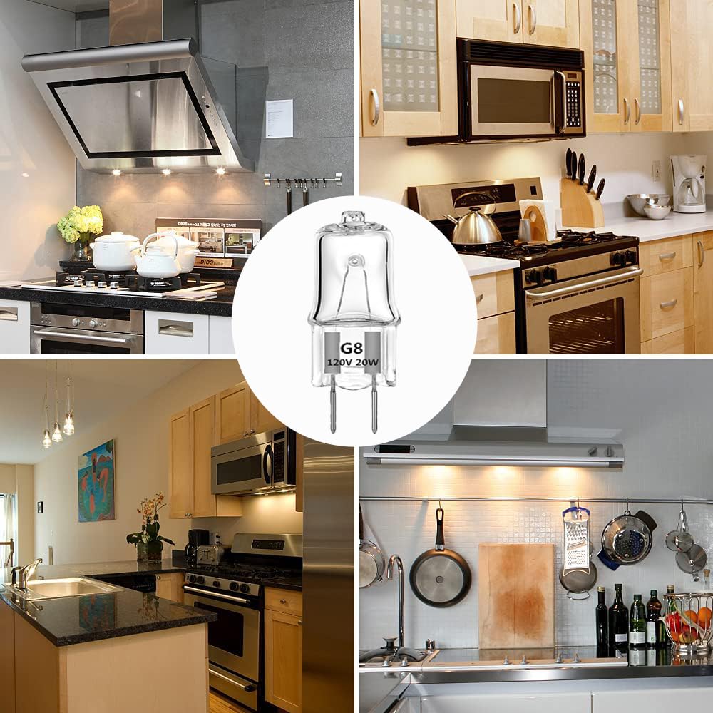 Appliance Light G8 Bulbs For Ge Microwave Oven - Night Light/Stove Bulbs - 20W 120V Xenon Light Bulbs Under Cabinet Lighting Rep