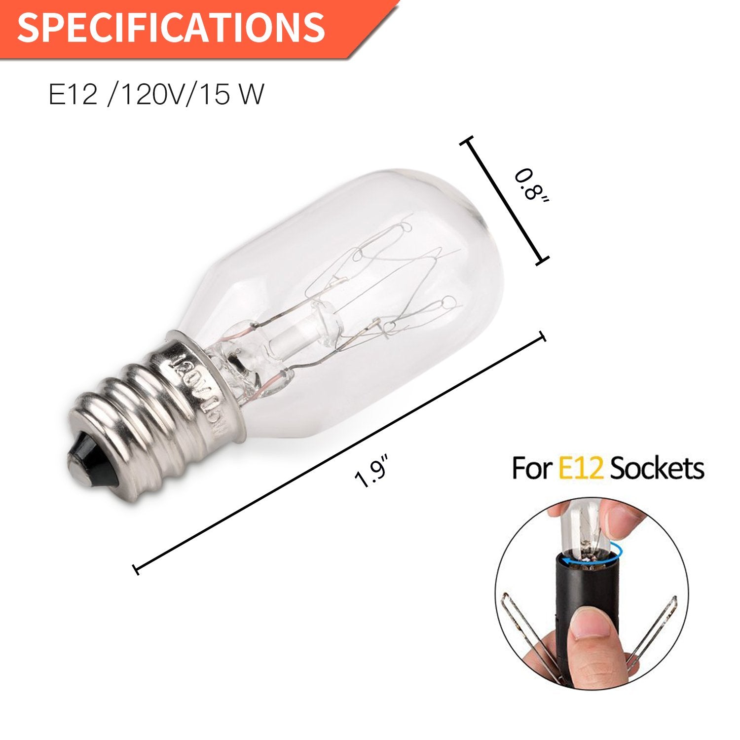 Betus E12 Socket Bulb 15 Watt Dimmable Warm White - Pack of 12
