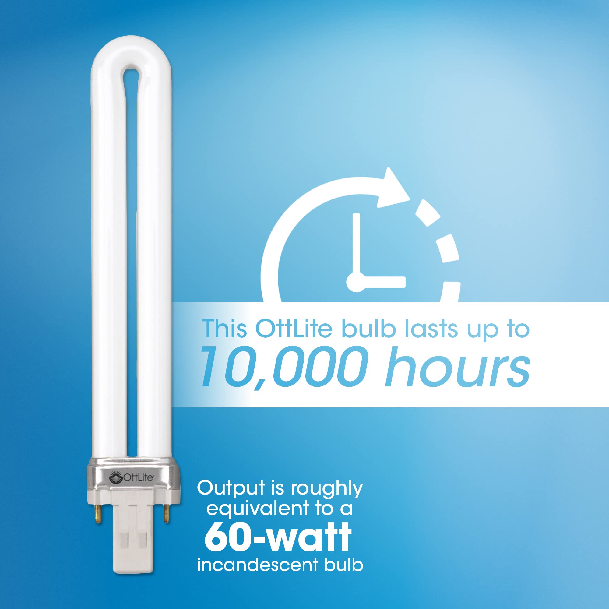 OttLite 13W Compact Fluorescent Tube Light Bulb - Natural Daylight, White, Model PL13-A-FFP, 1 Count
