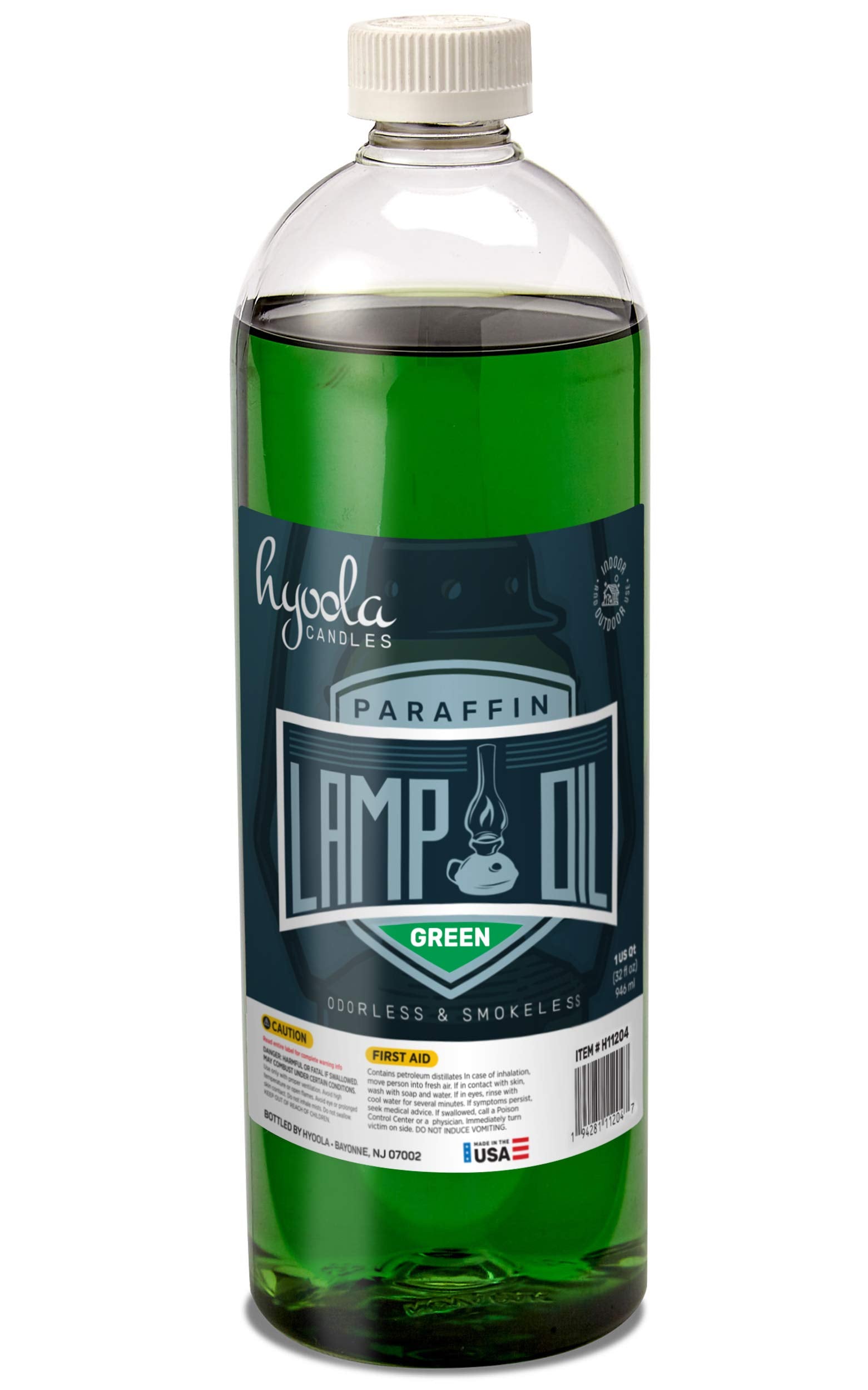 Hyoola Candles Liquid Paraffin Lamp Oil - Green Smokeless, Odorless, Ultra Clean Burning Fuel For Indoor And Outdoor Use - Highest Purity Available - 32Oz