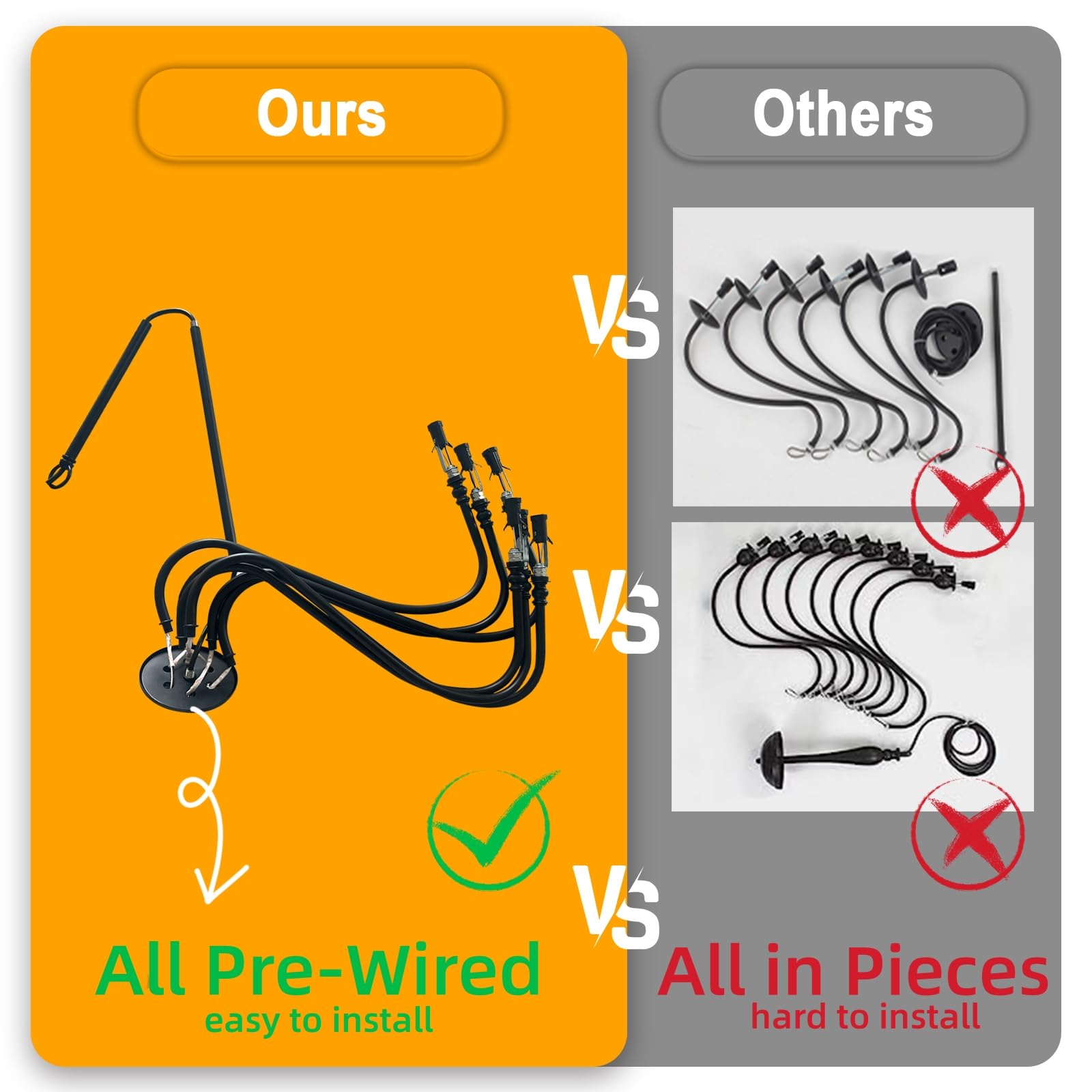 Hoxiya 34.6&quot; Black Chandelier - Pre-Assembled Farmhouse Hanging Light For Living Room & Bedroom