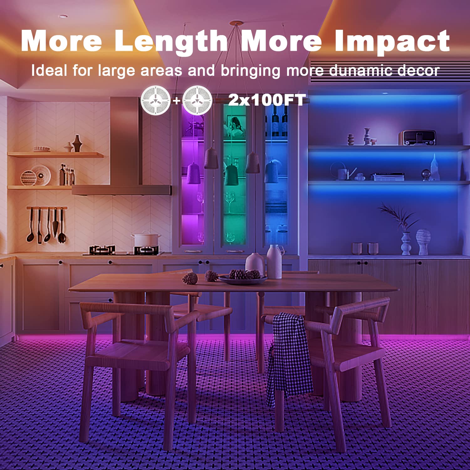 Dalattin Led Lights For Bedroom 200Ft, Smart Led Strip Lights With App Control Remote, Rgb Led Light Strips, 24V Led Strip Light