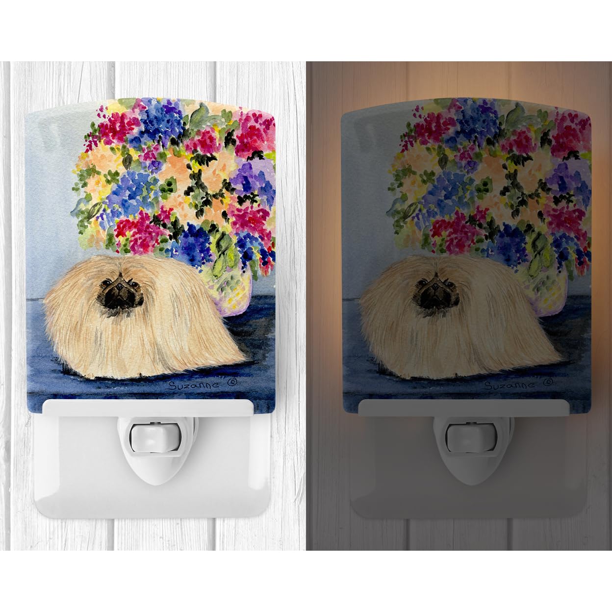 Carolines Treasures Pekingese Ceramic Night Light, UL-Certified, 6x4x3in, Multicolor, Model SS8315CNL