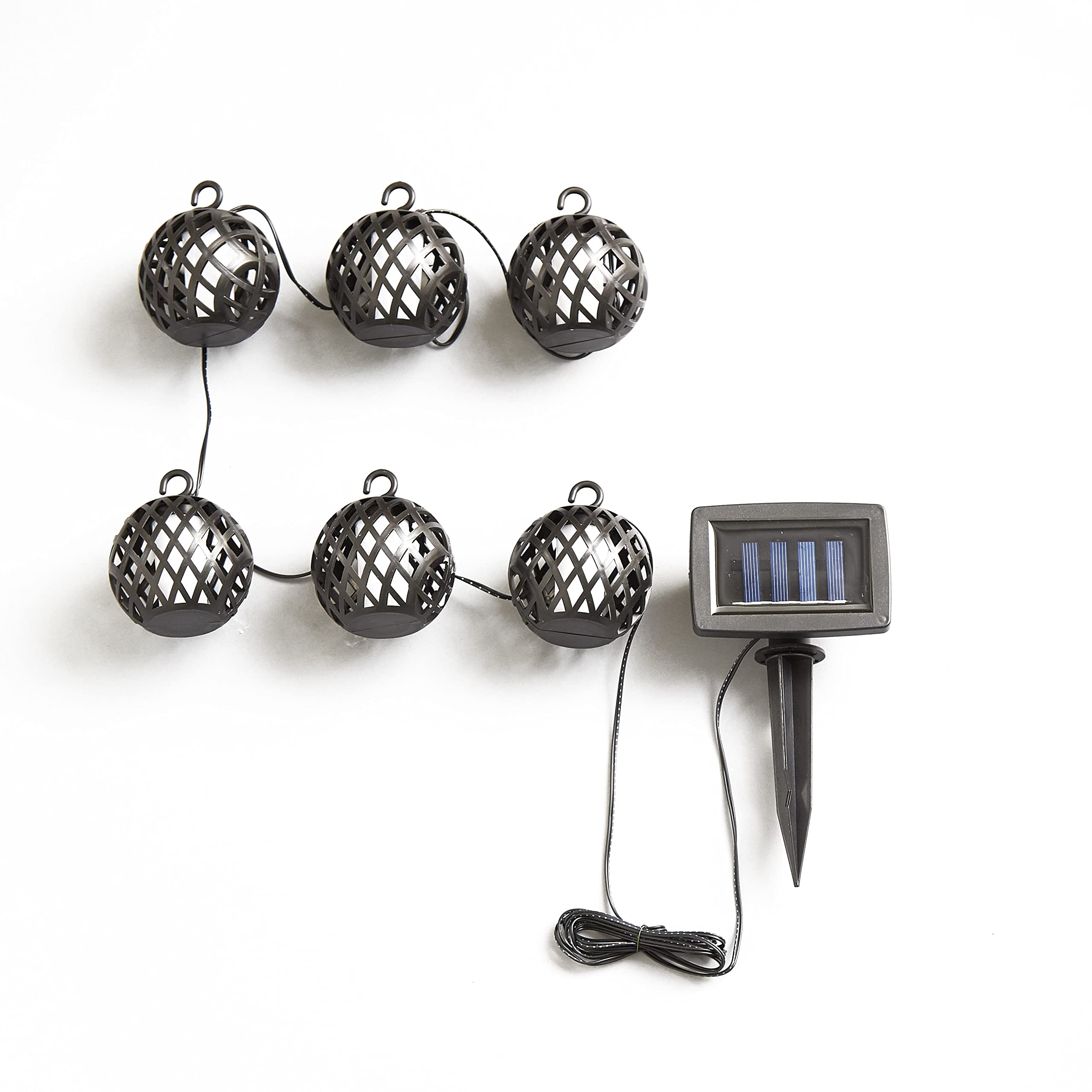 6-Pc. Solar Flame Lantern String Lights - Round