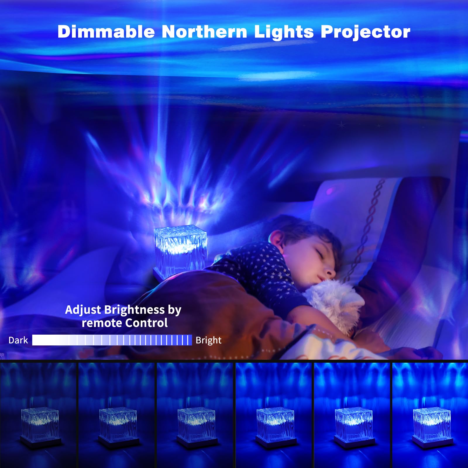 Dreamy Cubby Galaxy Projector, 16 Colors LED Light, Model LW10, White