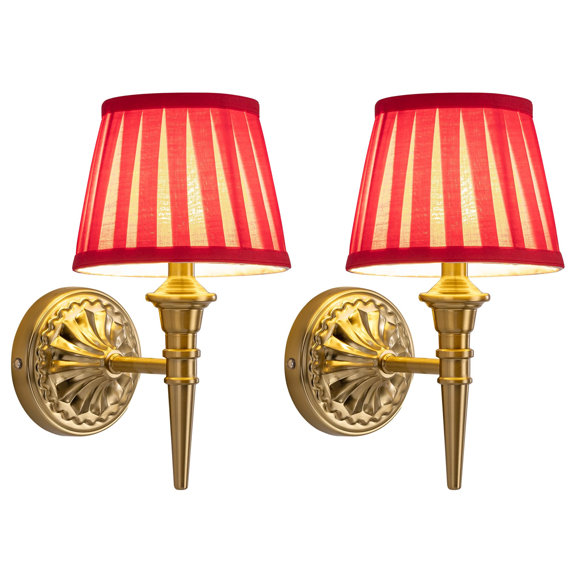 Kdg Cordless Wall Sconces Set Of 2  Small Wireless 5200Mah Rechargeable Battery Fabric Led Wall Lamps  Portables Lightings For Wall discomfort-reducingting  Living Room  Bedroom  Hallway  Gifts  Night Light (Red)