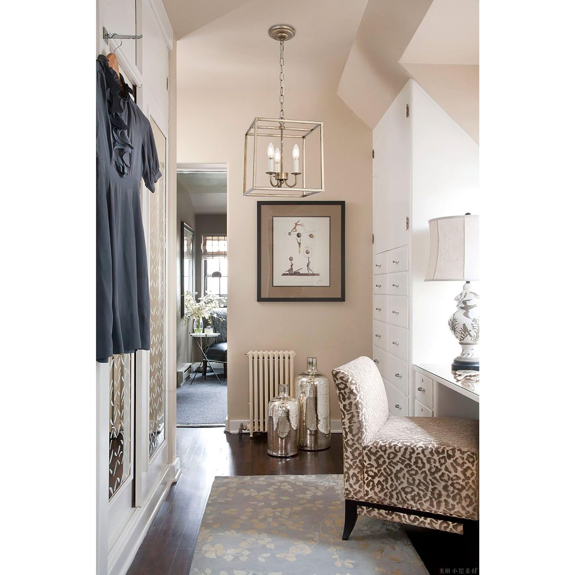 Living District Vintage Silver 3-Light Ceiling Pendant - Modern Home Decor, 12&quot;W X 13.75&quot;H