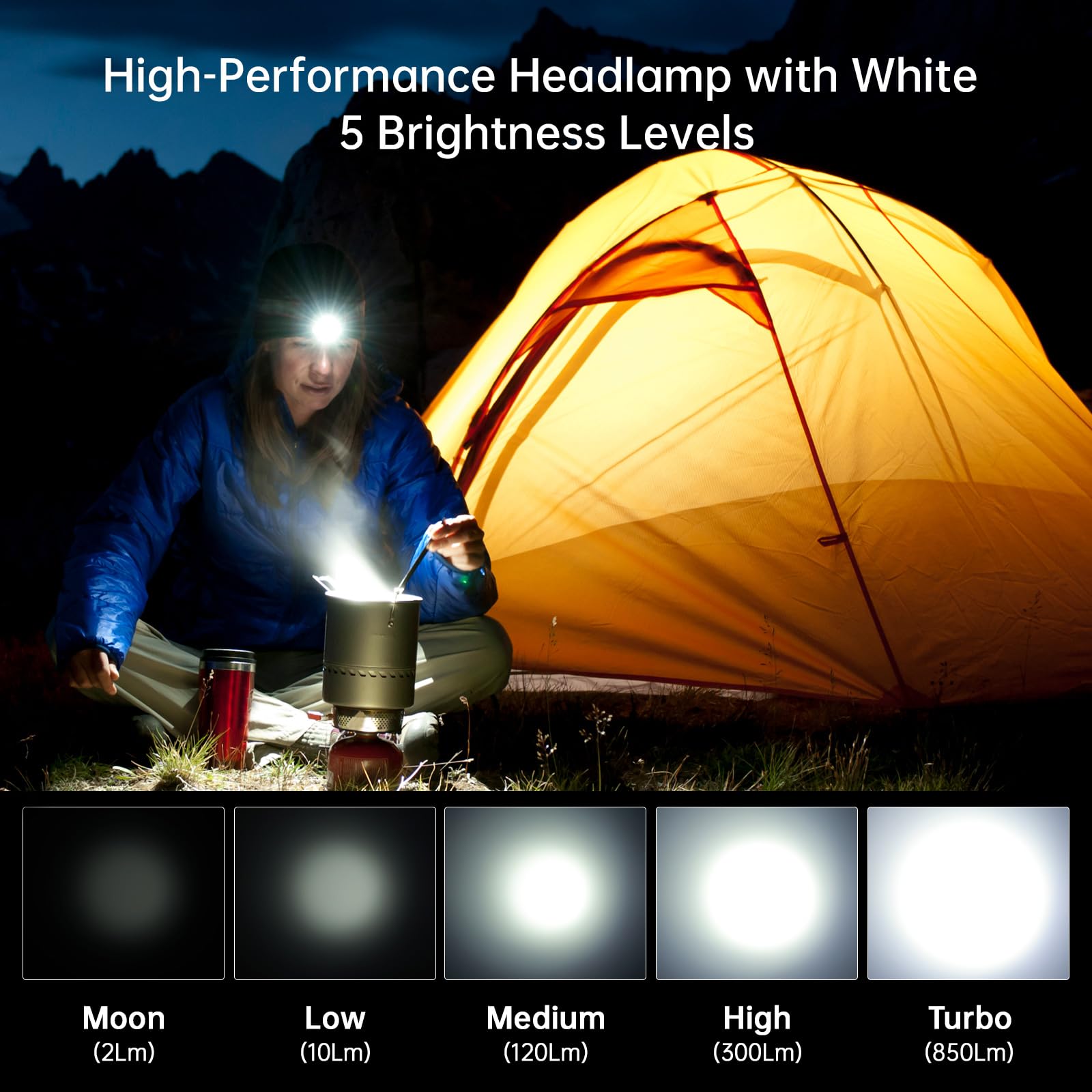 Wurkkos Headlamp,Hd12 850Lm Rechargeable Headlamp,Head Lamps Led Rechargeable,Mini Aa Head Lights,Camping Headlamps With Red Lig