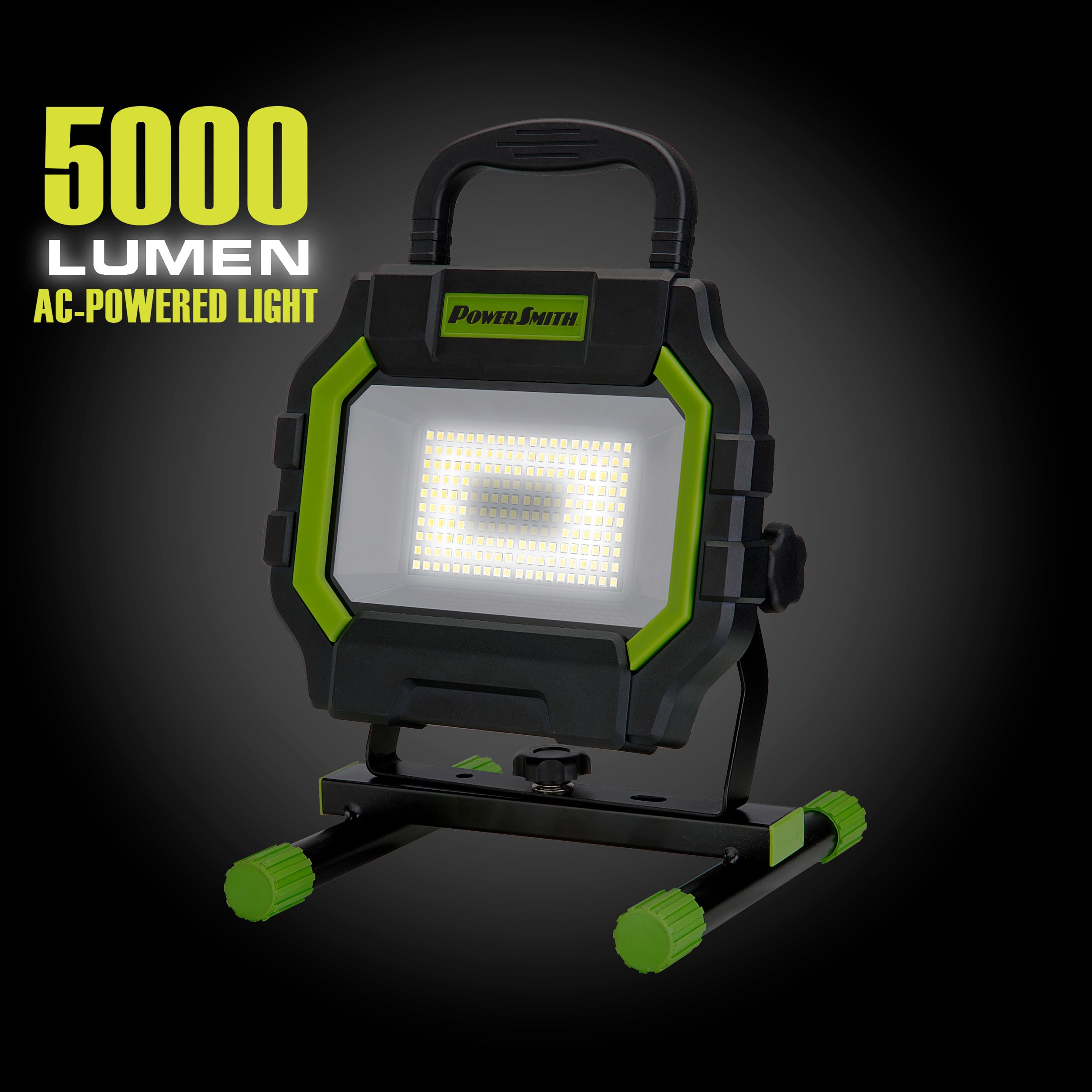 PowerSmith PWL50R10H 2 in 1 Hybrid, 5000 Lumen AC and 1000 Lumen Rechargeable DC Includes 5 ft. 16 AWG Extension Cord, LED Work