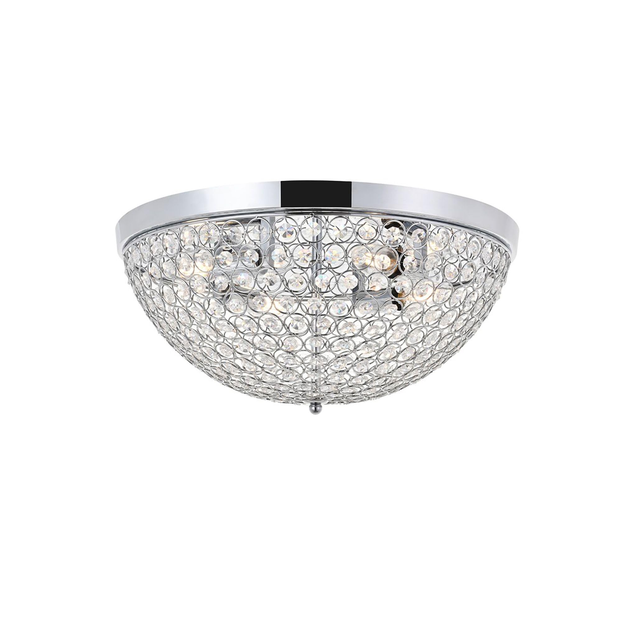 Living District Indoor Modern Home Decor Bright Taye 4 Light Chrome Flush Mount