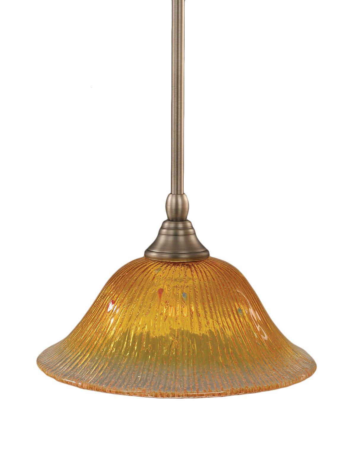 Toltech Lighting 23-Bn-773 10-Inch Stem Mini-Pendant Light Brushed Nickel Finish With Gold Champagne Crystal Glass