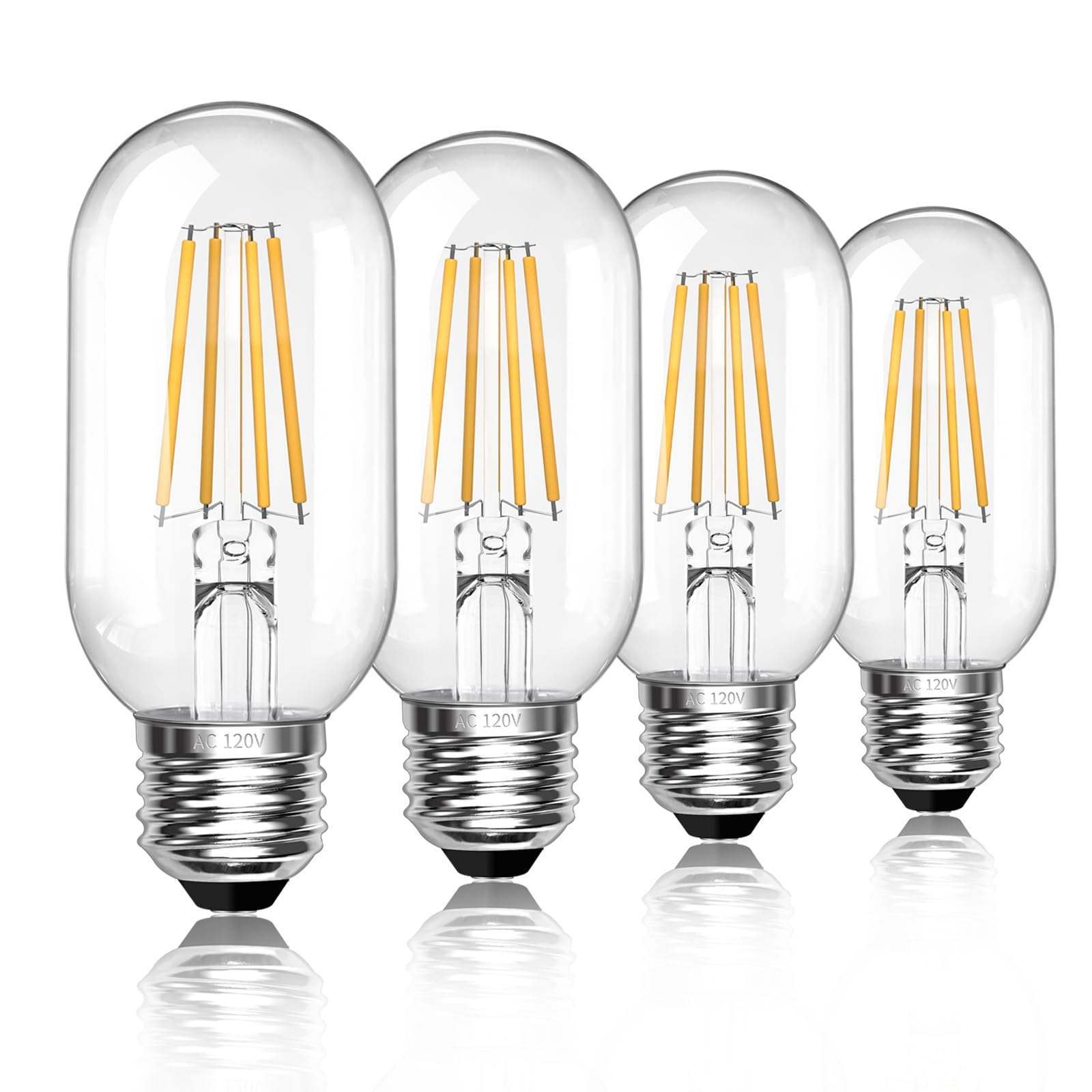 SCNNC Vintage E26 Led Bulb 40W Edison Bulbs 40 Watt Equivalent 400 Lumens 4000K Natural Light CRI90 T45 Antique LED Bulb Clear Glass 4 Packs for Chandeliers Pendant Vanity Non Dimmable