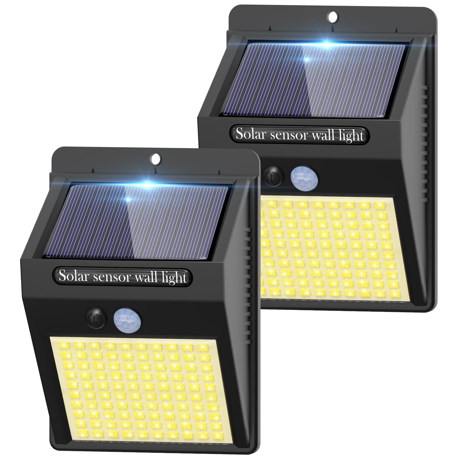 kolpop 2 Pack Solar Motion Lights, 100LED, IP65 Waterproof, Warm White, Model WS05Y-2