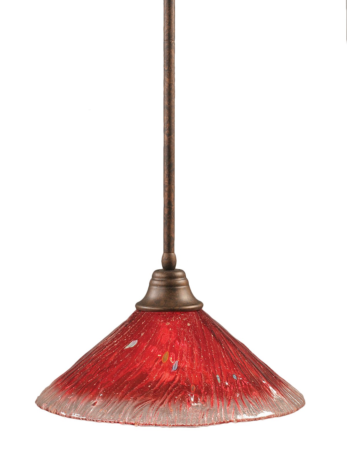 Toltech Lighting 26-Brz-716 16-Inch Stem Pendant Light Bronze Finish With Raspberry Crystal Glass Shade